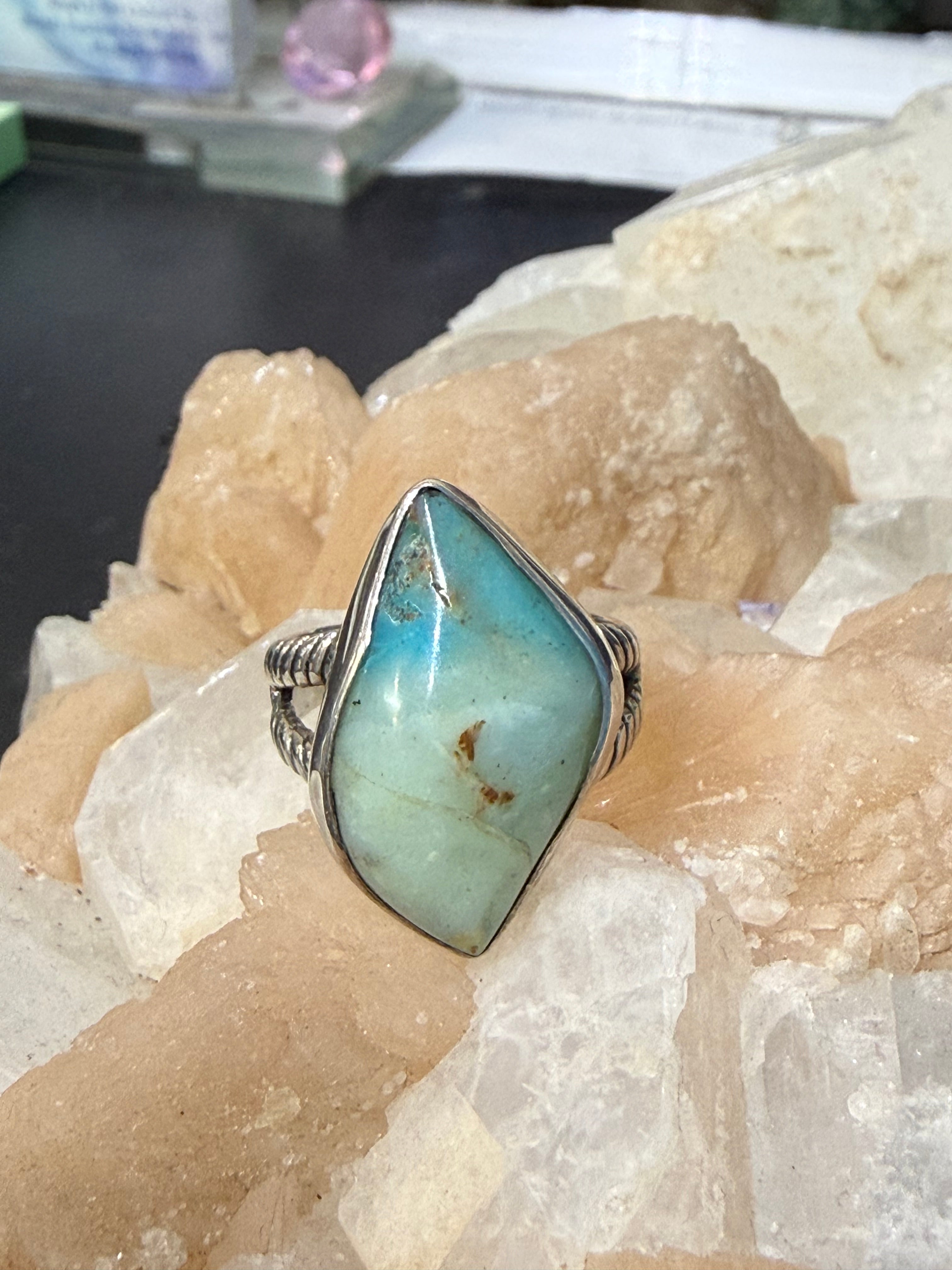 Turquoise Sterling Silver Ring – Size 7 Crystal Wellness