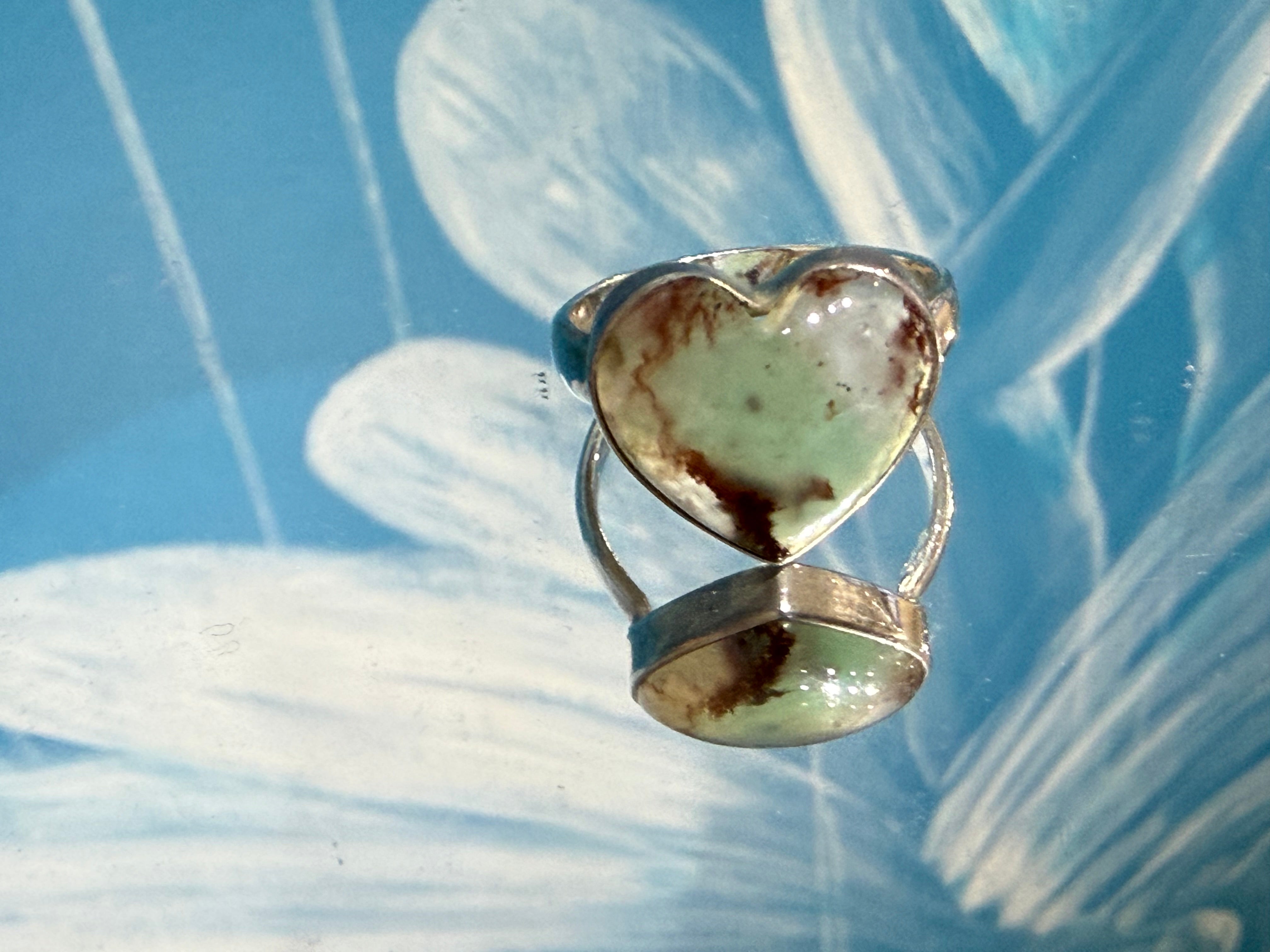 Aquaprase Ring, size 8.5 — The Stone of Calm & Renewal Crystal Wellness