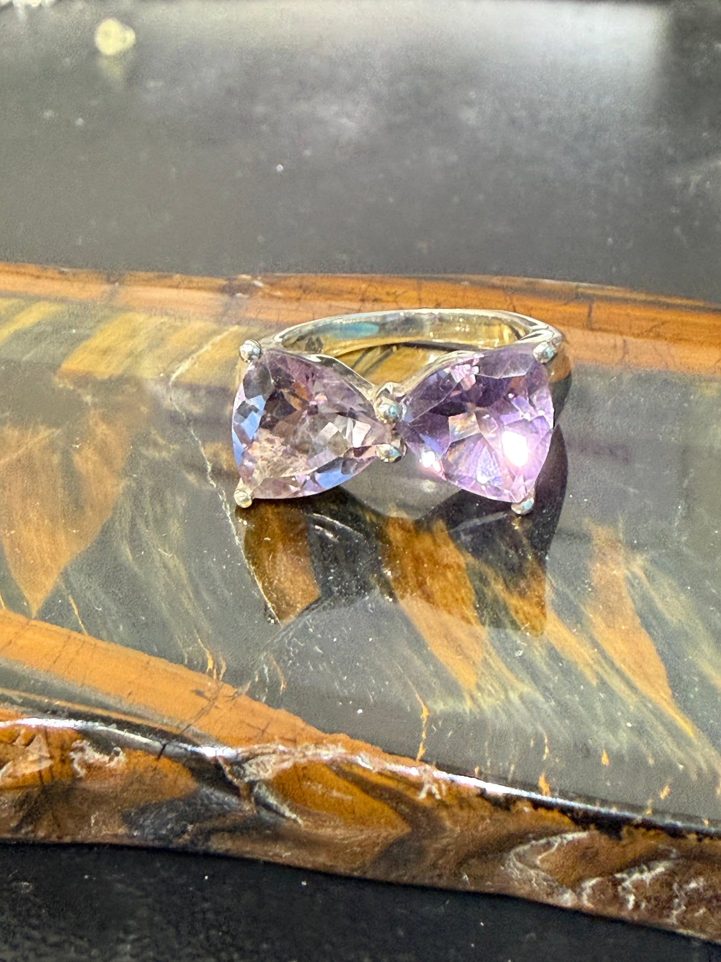 Amethyst Serenity Ring – Intuition, Peace & Spiritual Protection, size 7.5 Crystal Wellness