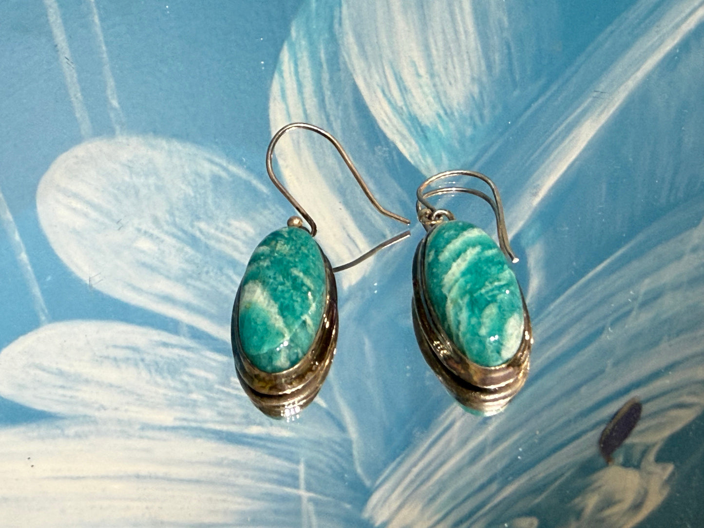 Amazonite Earrings – Serenity, Truth & Heartfelt Harmony, 22mmx13mm Crystal Wellness