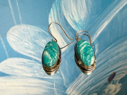Amazonite Earrings – Serenity, Truth & Heartfelt Harmony, 22mmx13mm Crystal Wellness