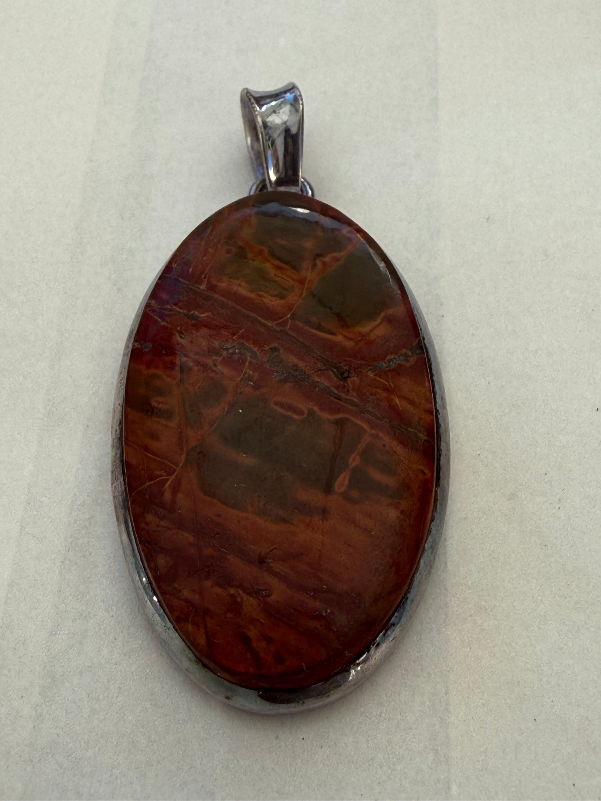 Cherry Creek Serenity Silver Pendant 40mmx25mm Crystal Wellness