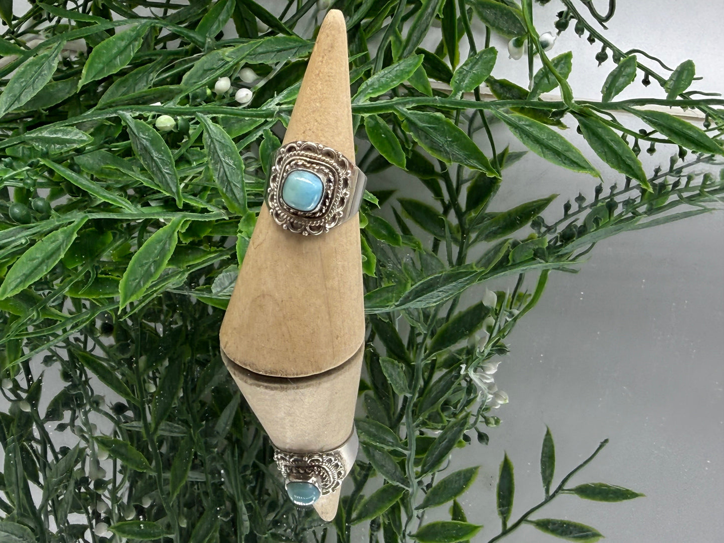 Larimar Ring – Ocean of Serenity, size 8 Crystal Wellness
