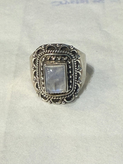 Moonstone Sterling Silver Ring – Size 5.5 Crystal Wellness