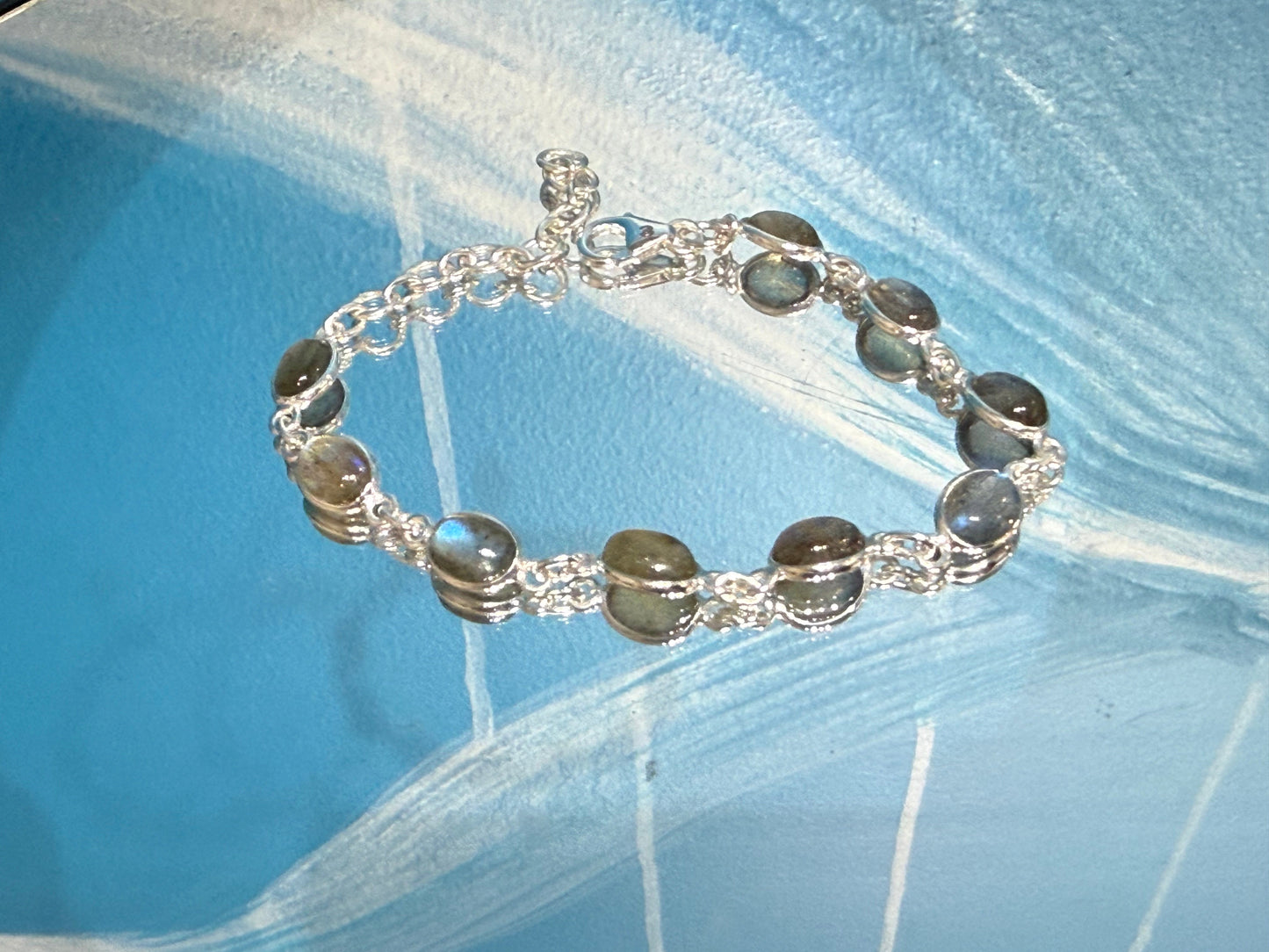 Silver Labradorite Bracelet, 21cm Crystal Wellness
