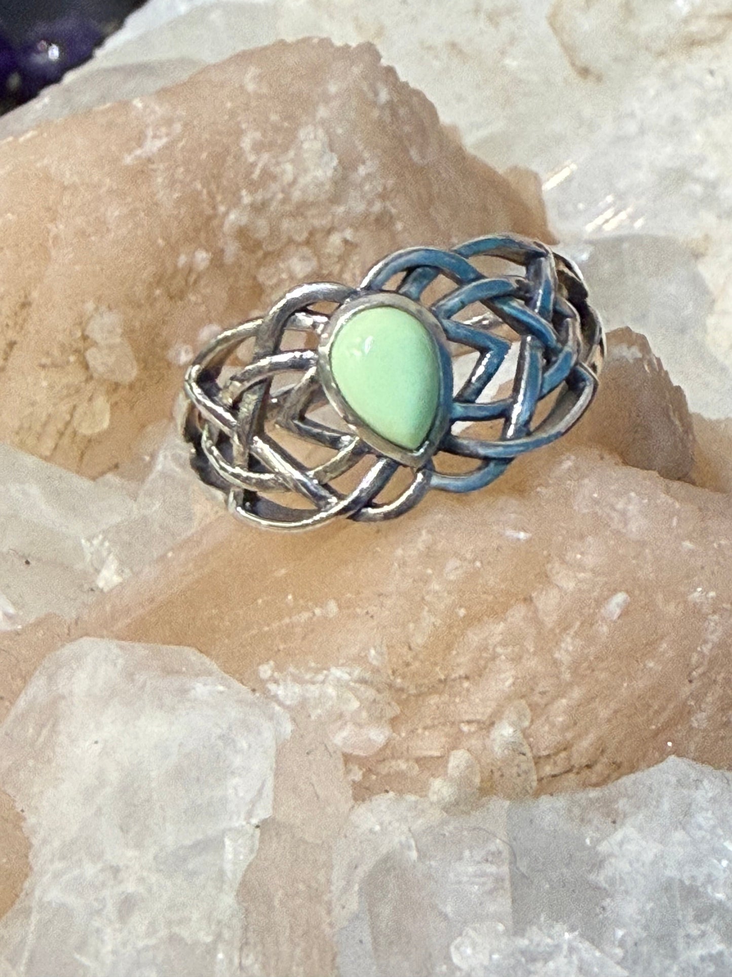 Lemon Chrysoprase Whisper of Renewal Ring, Size 7 Crystal Wellness