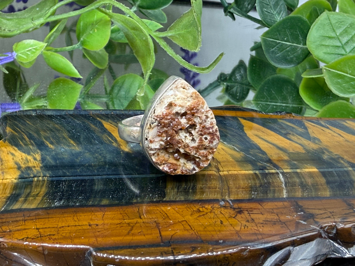 Vanadinite Ring — Sacred Focus & Creative Fire, size 9 Crystal Wellness