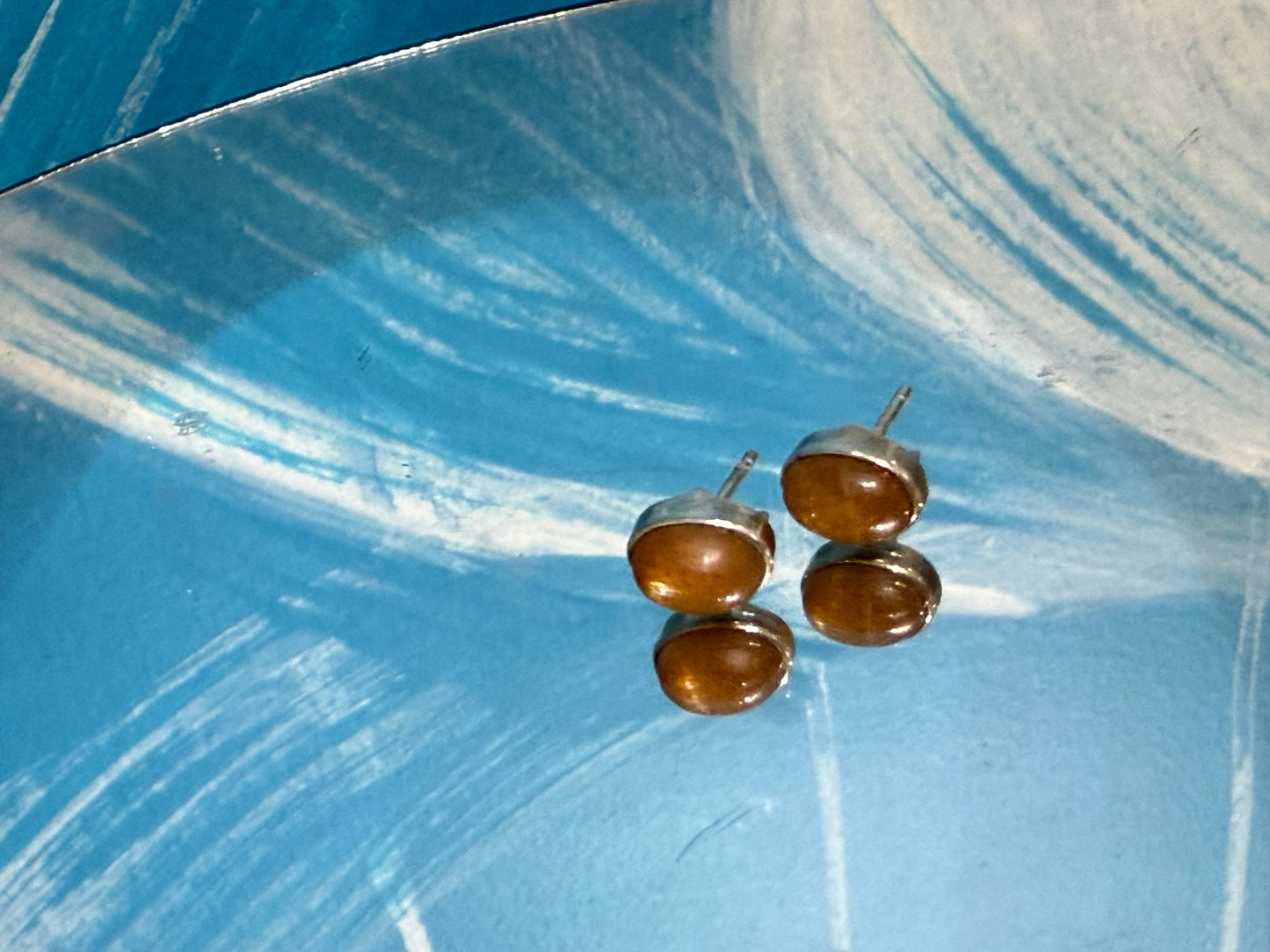 Sunstone Stud Earrings – Joy • Confidence • Vitality, 10mmx5mm Crystal Wellness