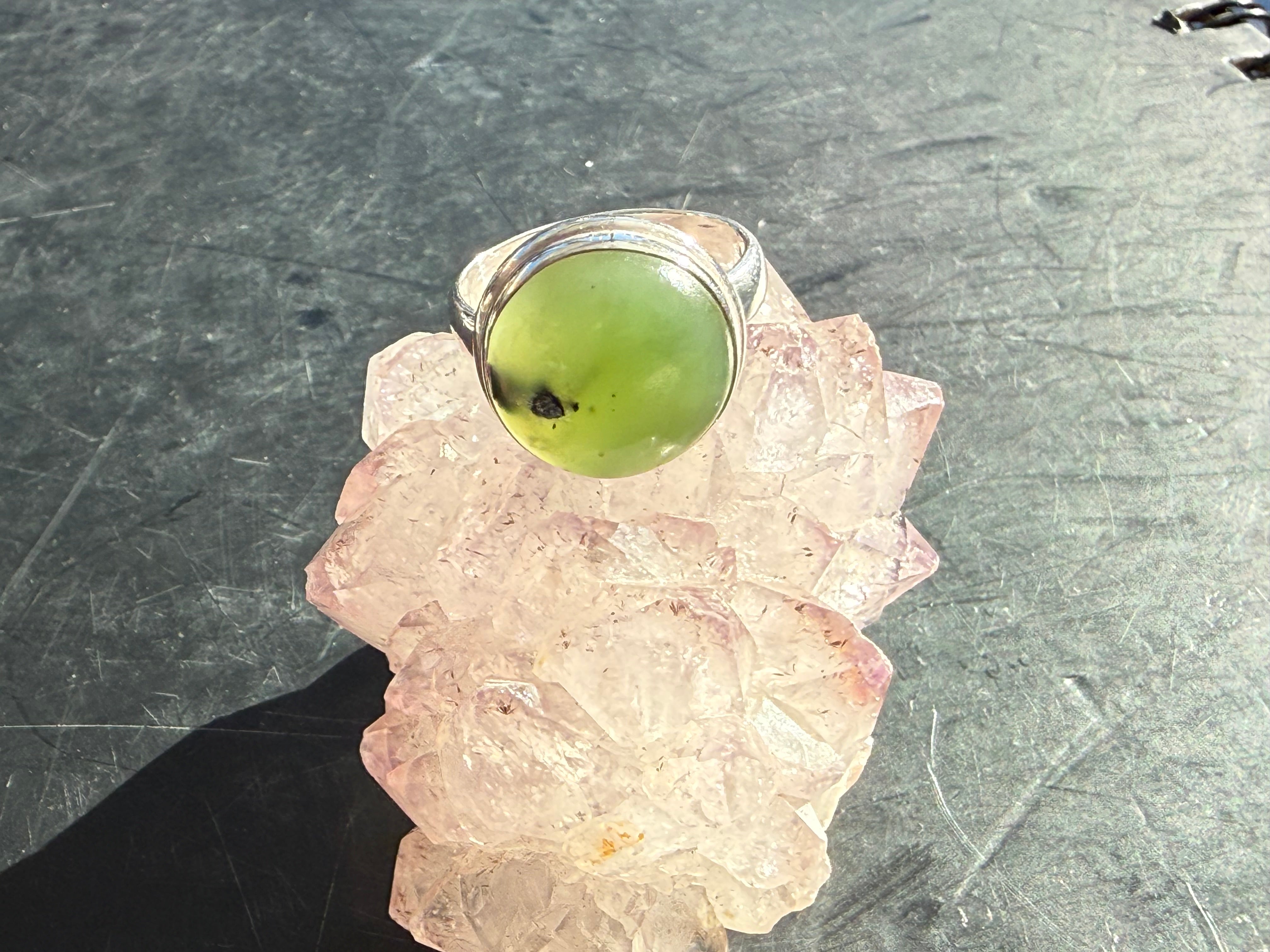 Nephrite Jade Ring, size 8 – Stone of Harmony, Wisdom & Abundance Crystal Wellness