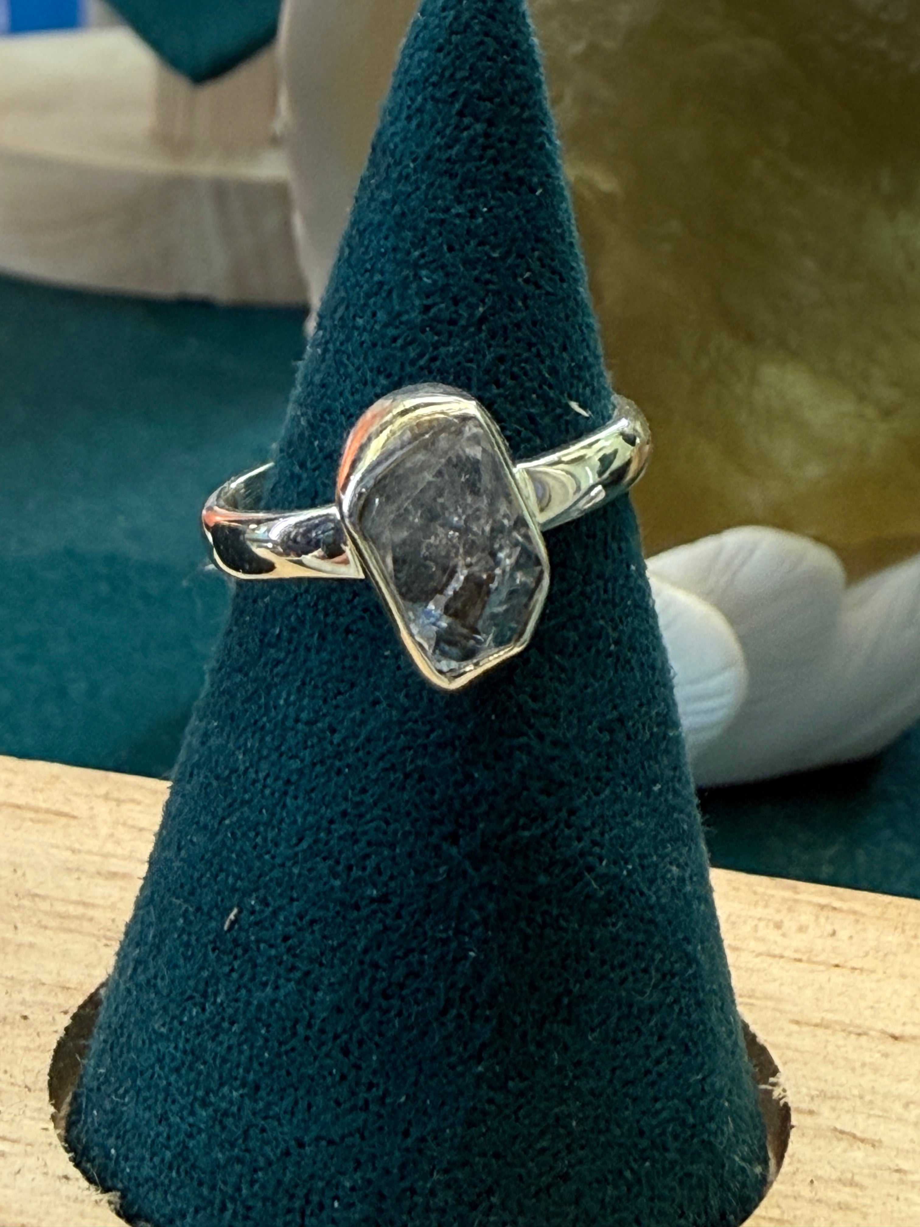 Herkimer Diamond Ring — Crystal of Pure Light, Size 5.5 Crystal Wellness