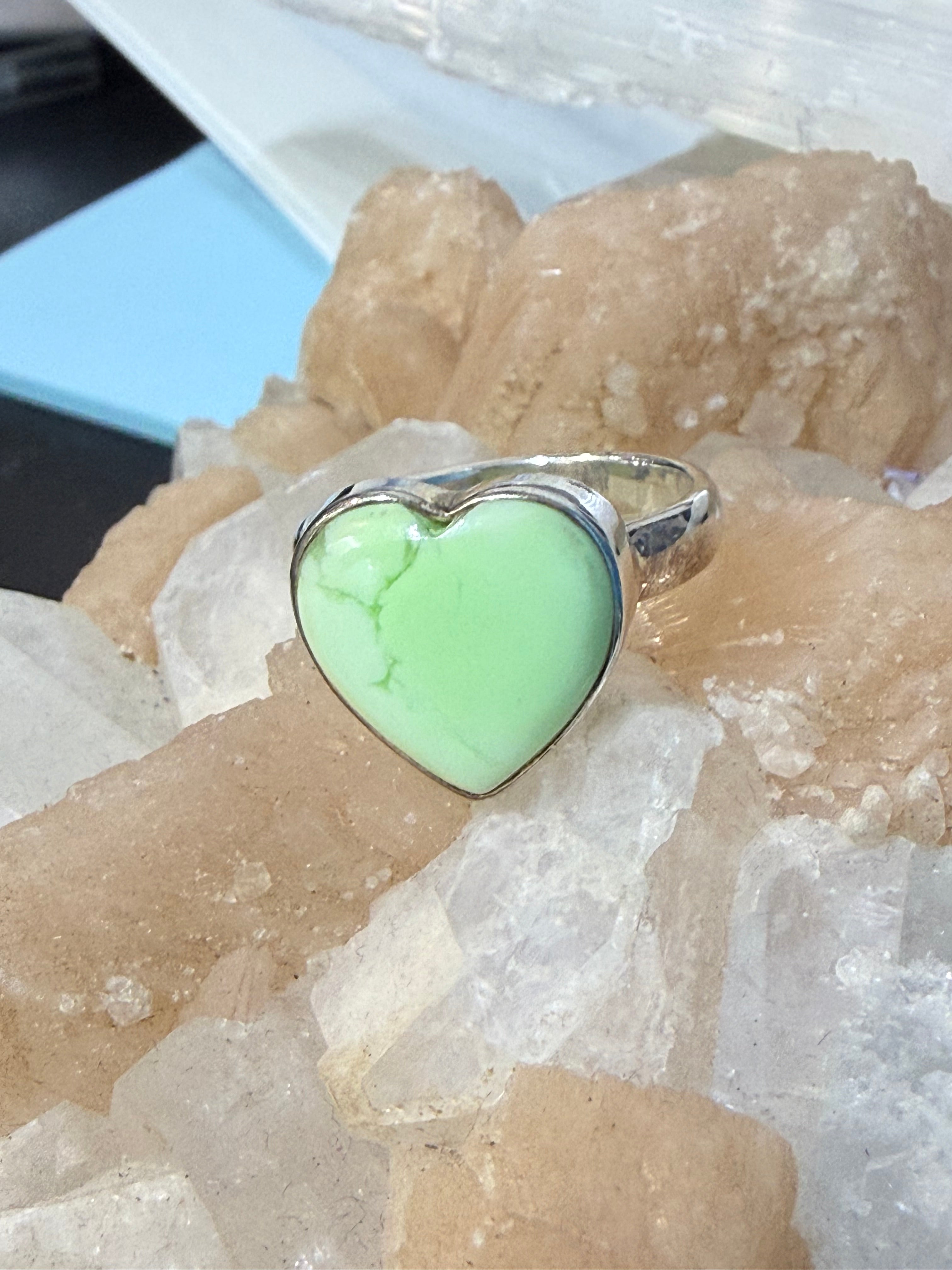 Lemon Chrysoprase Ring, size 8.5 – Joy, Hope & Heart Renewal Crystal Wellness