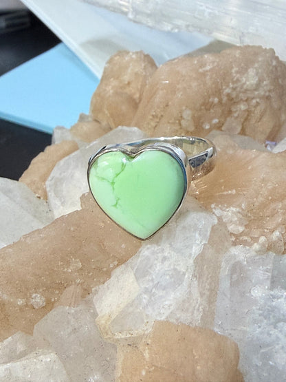 Lemon Chrysoprase Ring, size 8.5 – Joy, Hope & Heart Renewal Crystal Wellness