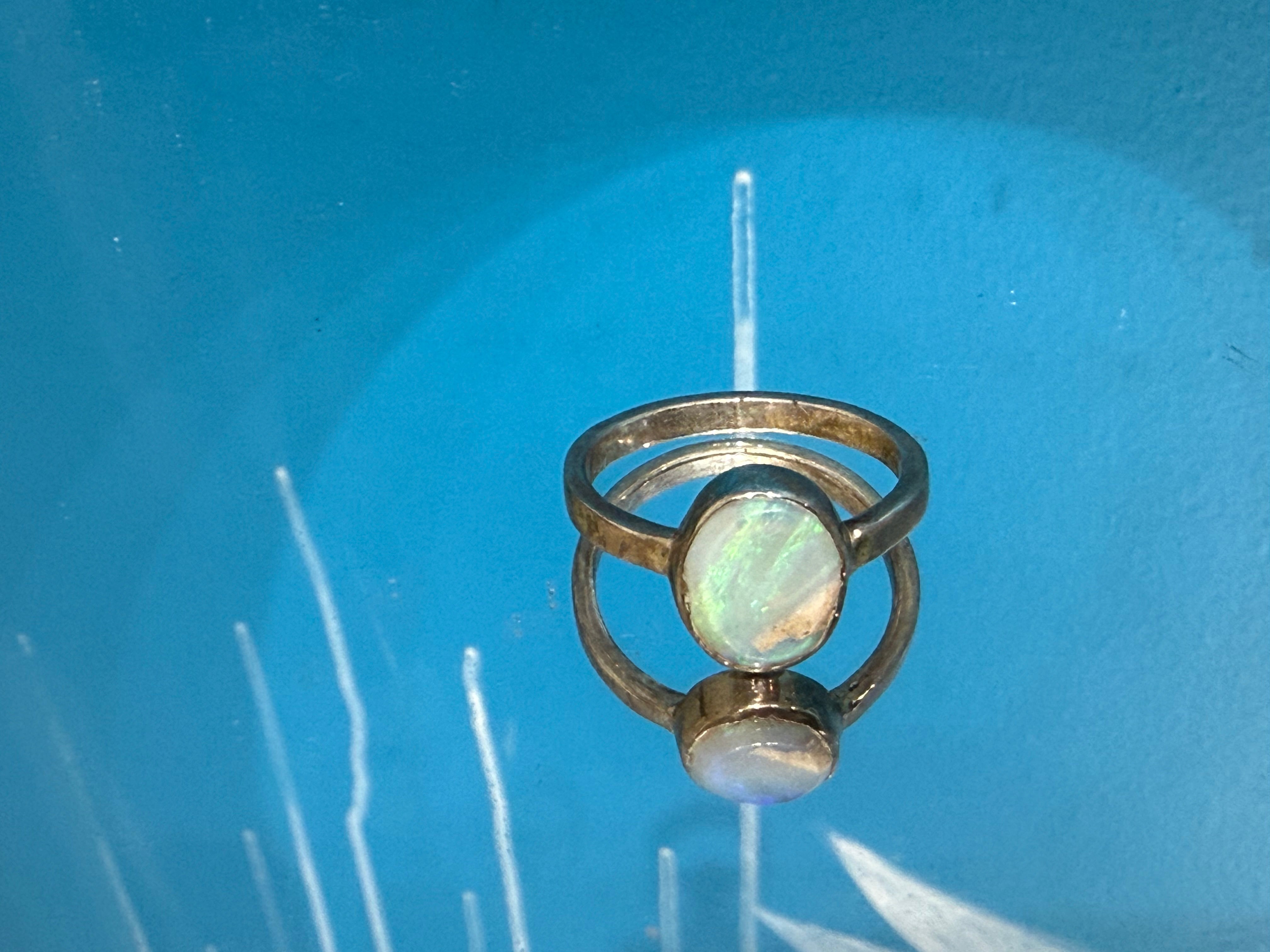 Australian Opal Ring, size 10 — A Glimpse of the Australian Sky Crystal Wellness