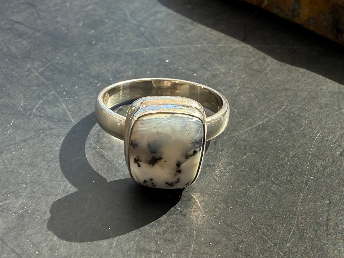 Dendritic Opal Ring — Whispers of Nature, size 9 Crystal Wellness