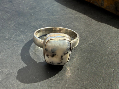 Dendritic Opal Ring — Whispers of Nature, size 9 Crystal Wellness