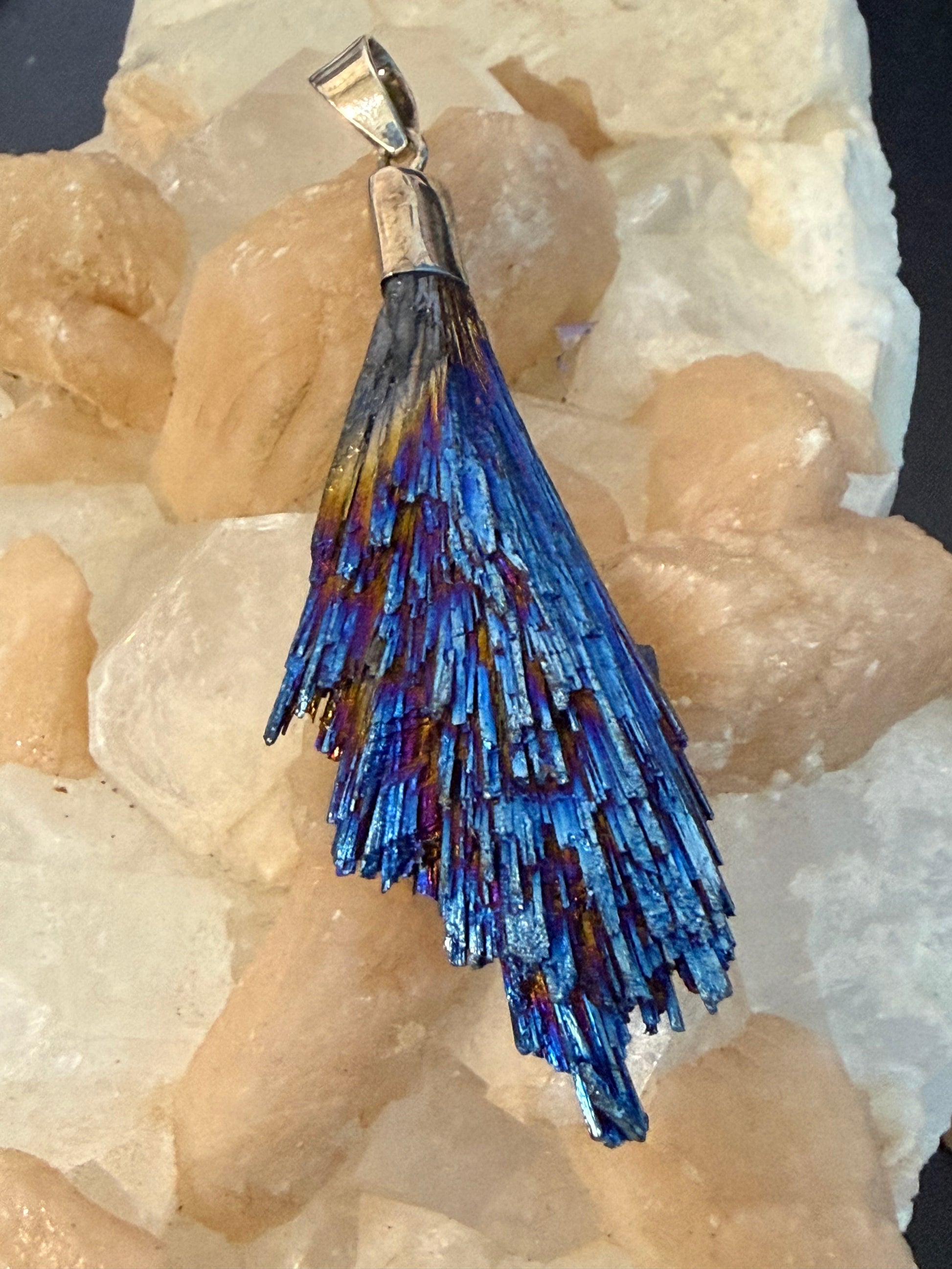 Titanium Kyanite Blade 925 Sterling Silver Pendant Crystal Wellness