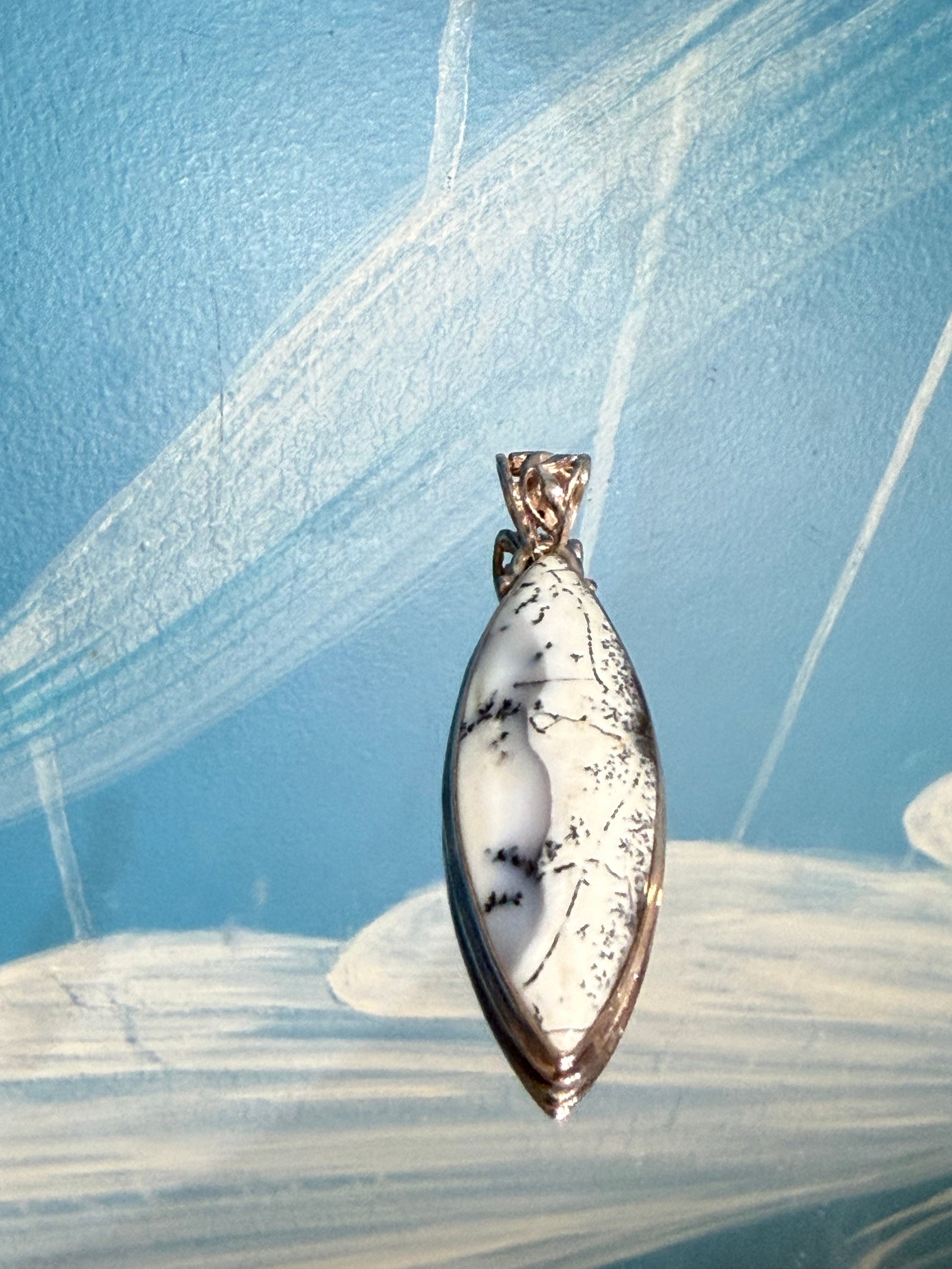 Dendritic Opal Pendant, 45mmx16mm Crystal Wellness