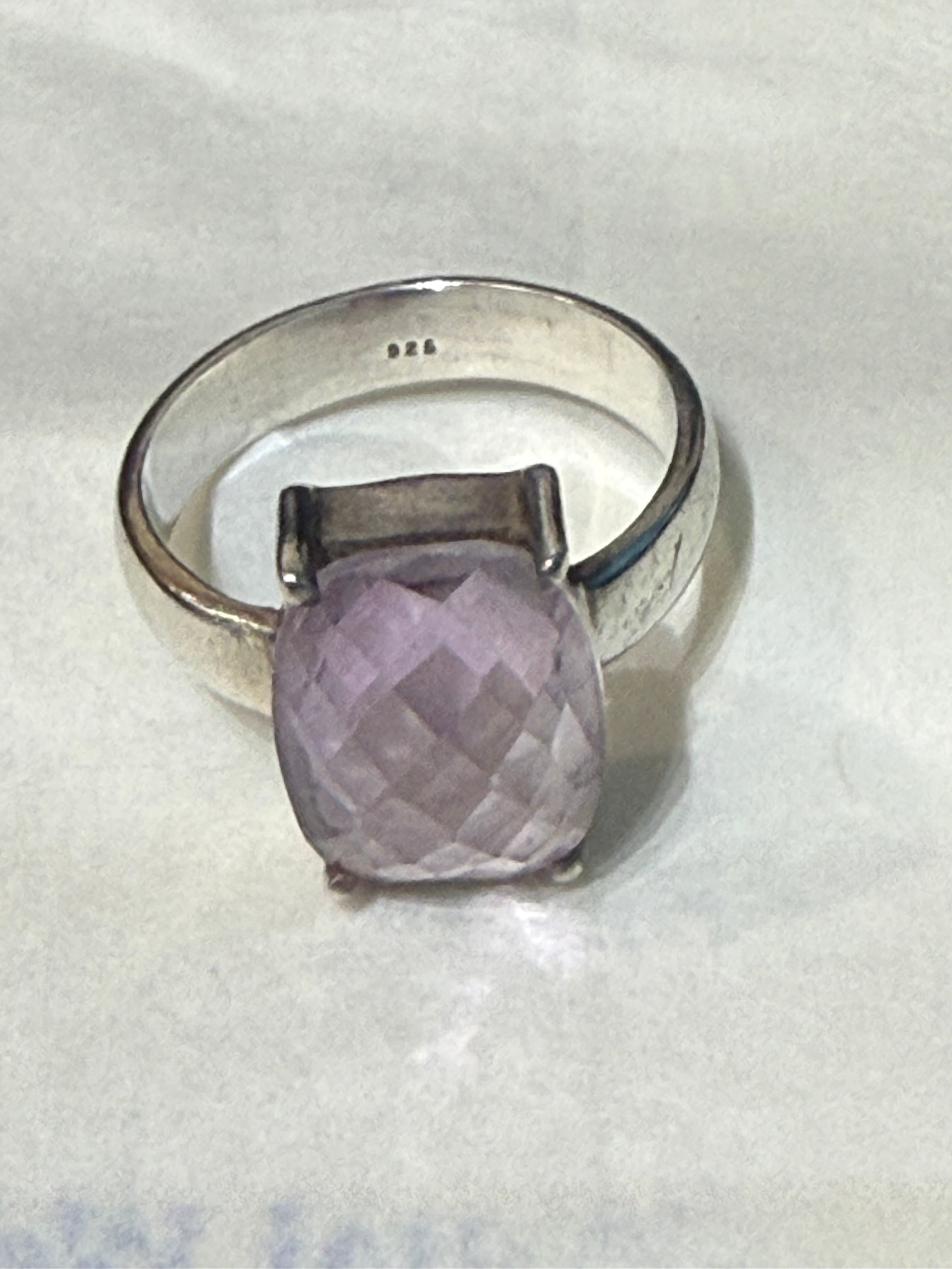 Lavender Serenity Amethyst Ring – Sterling Silver, Size 6.5 Crystal Wellness