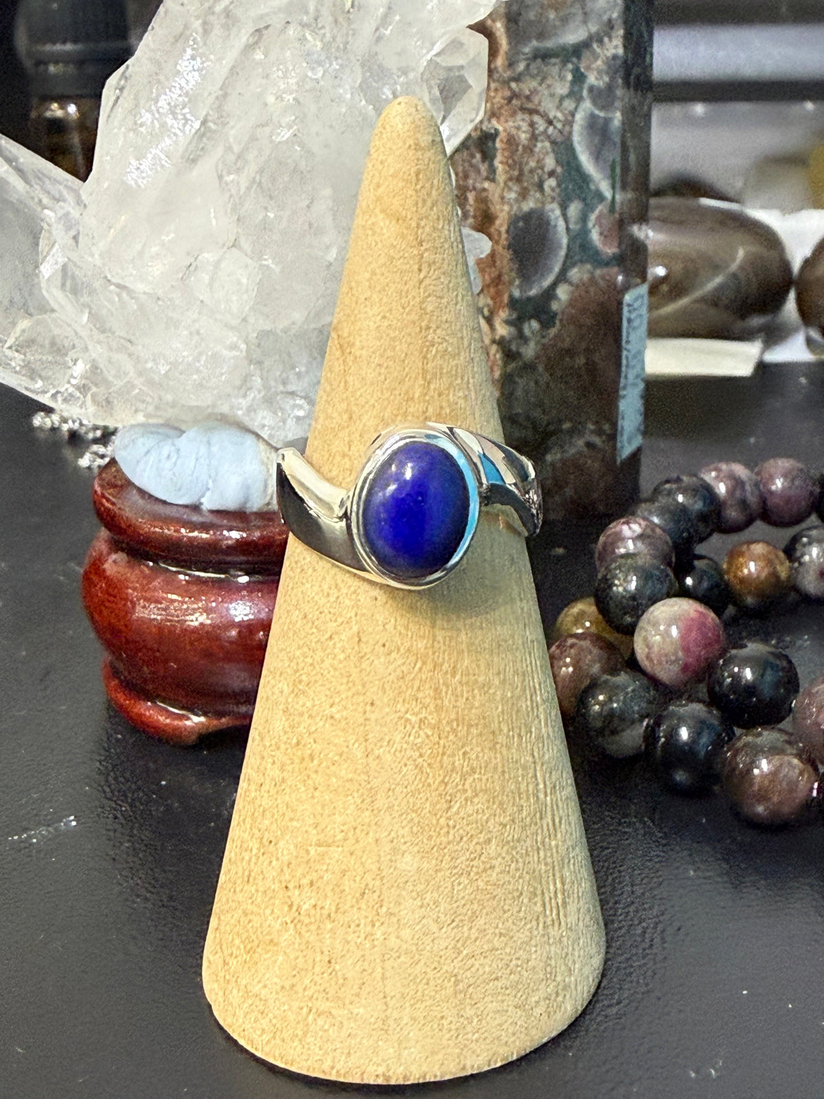 Lapis Lazuli Ring, size 6.5
Stone of Wisdom, Truth & Self-Expression Crystal Wellness
