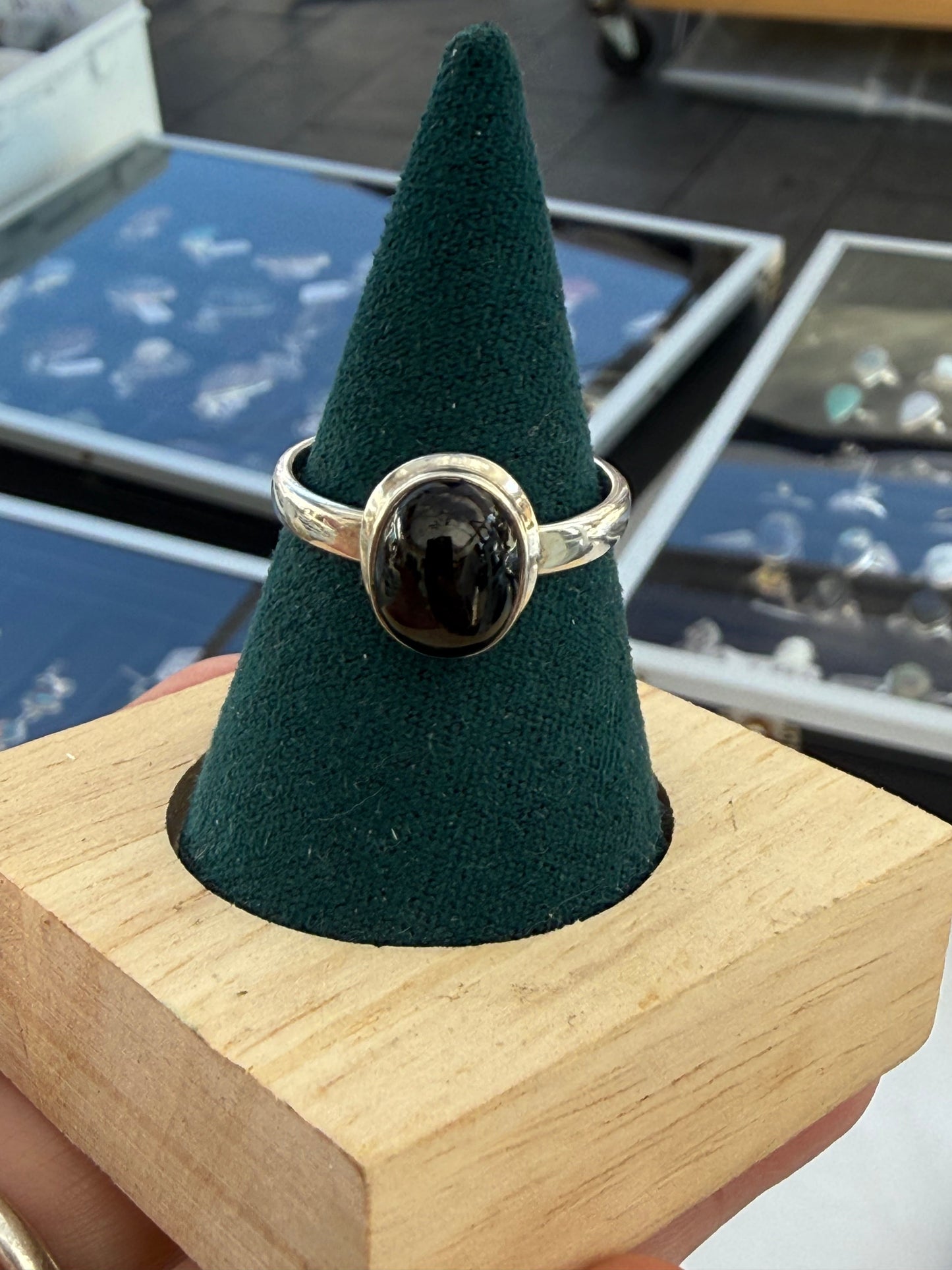 Black Star Ring — Inner Strength & Protection, size 9 Crystal Wellness