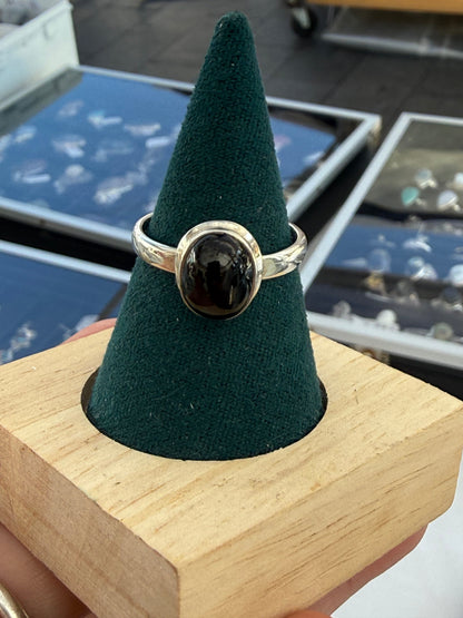 Black Star Ring — Inner Strength & Protection, size 9 Crystal Wellness