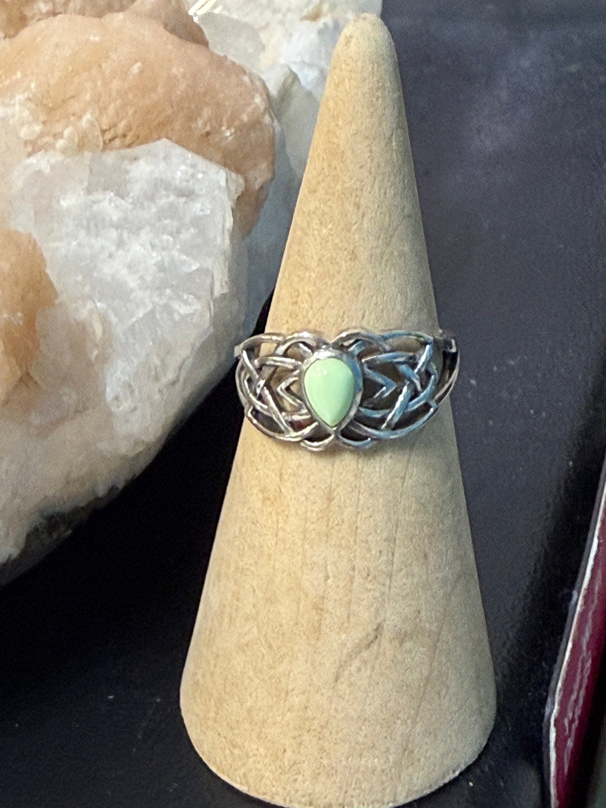 Lemon Chrysoprase Whisper of Renewal Ring, Size 7 Crystal Wellness