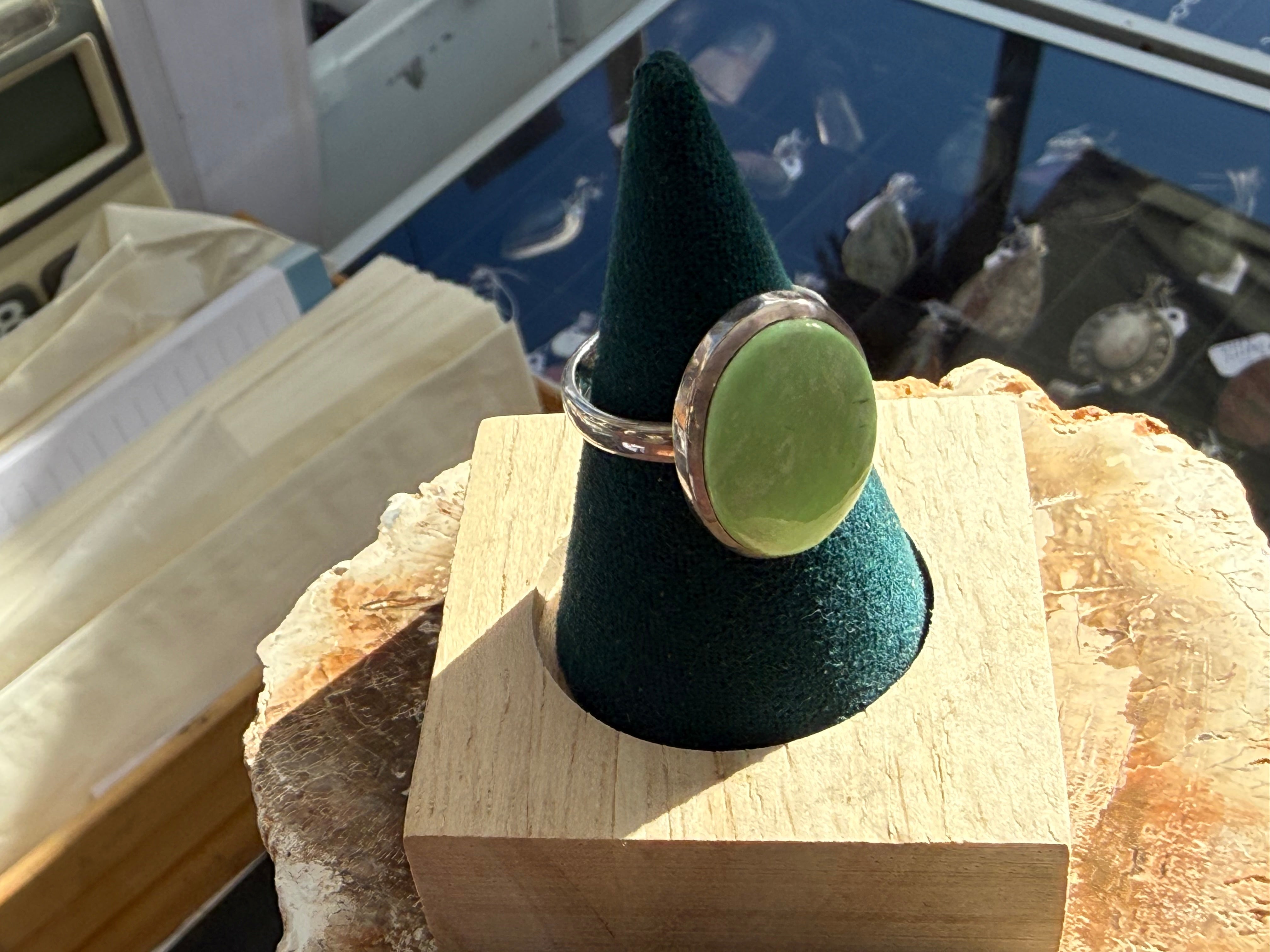 Lemon Chrysoprase Ring, size 8 adjustable – Joy • Hope • New Beginnings Crystal Wellness