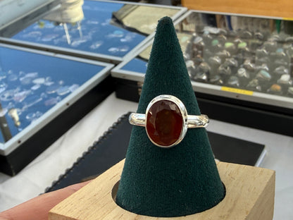 Hessonite Garnet Ring — The Stone of Inner Strength & Transformation, size 9.5 Crystal Wellness
