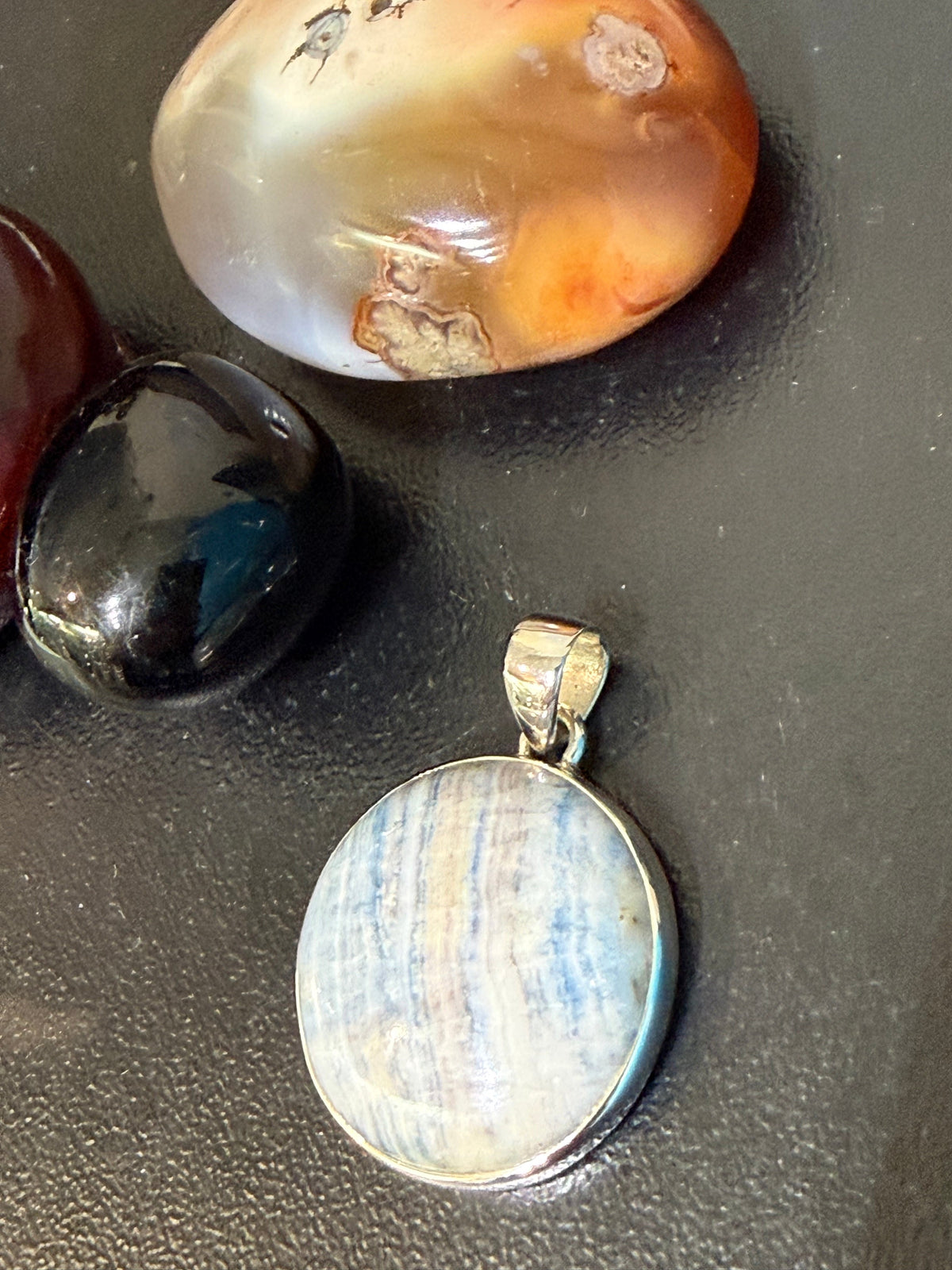 BLUE SCHEELITE PENDANT — “Stone of Intuition, Clarity & Spiritual Awakening”, 26mmx26mm Crystal Wellness