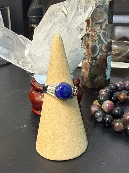 Lapis Lazuli Ring — Stone of Wisdom, Truth & Royal Power, size 8 Crystal Wellness