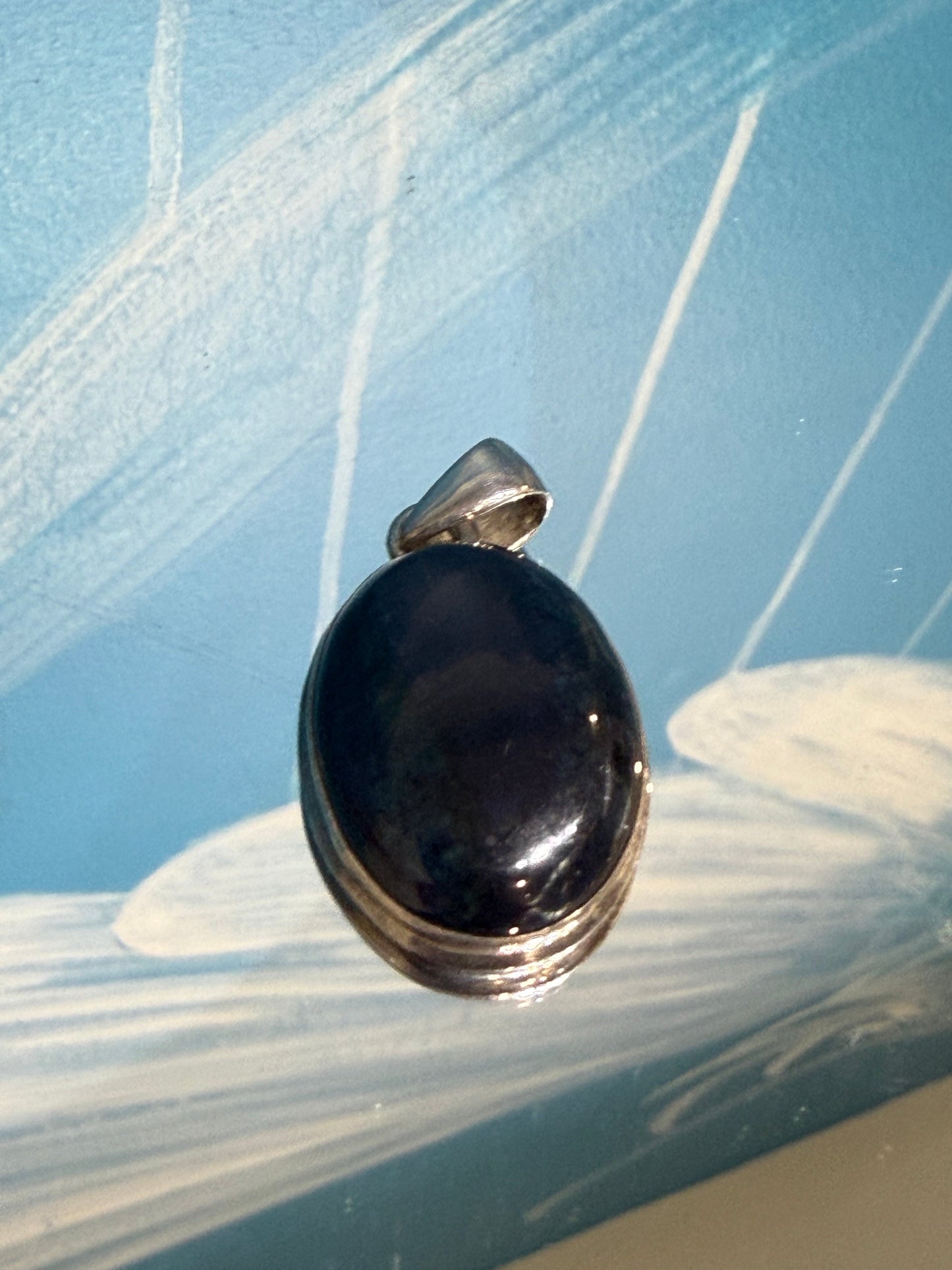 Deep Blue Apatite Pendant, 29mmx21mm Crystal Wellness