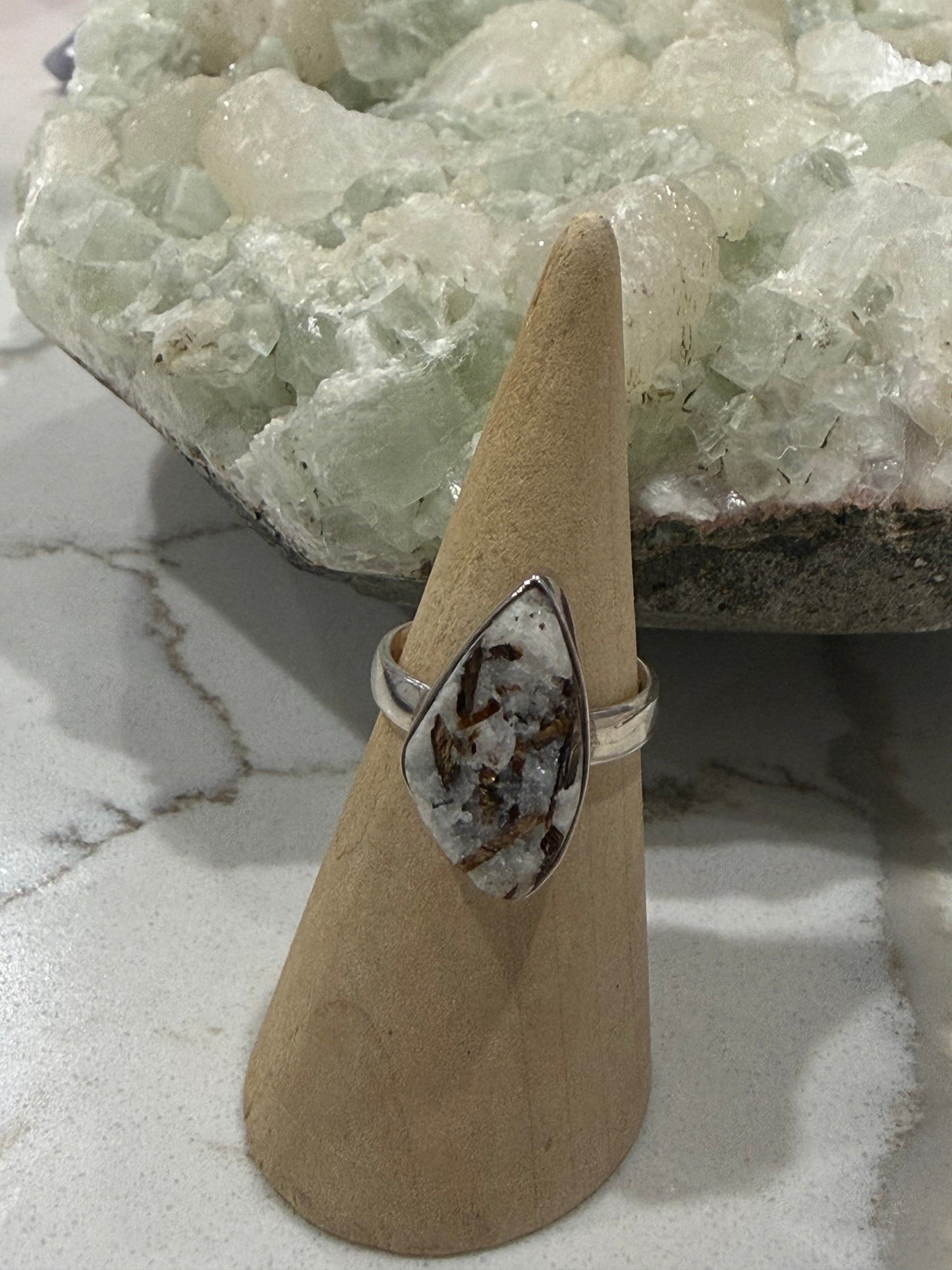 Astrophyllite Silver Ring – Size 8.5 Crystal Wellness