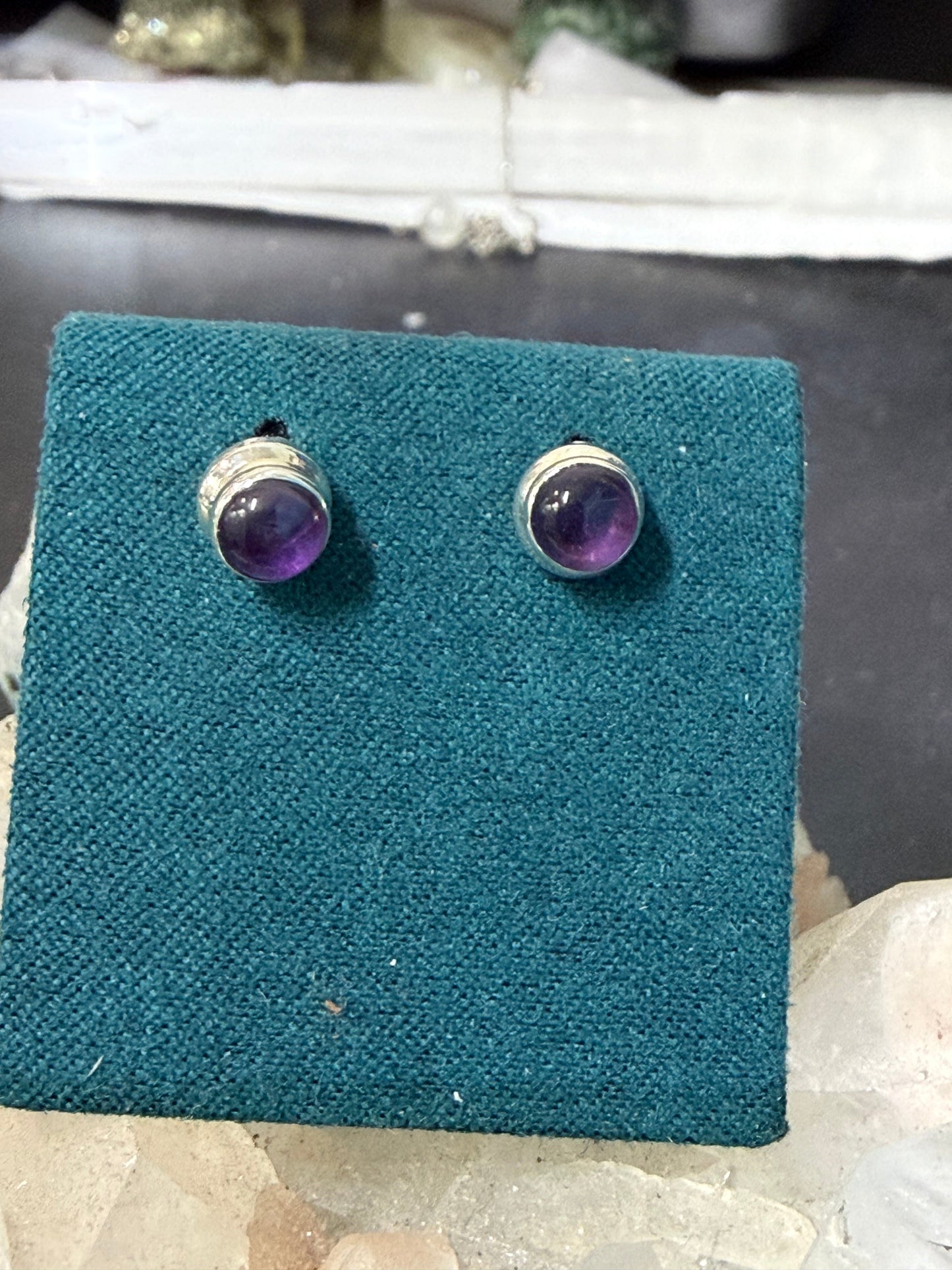 Amethyst Stud Earrings – Serenity, Wisdom & Spiritual Protection, 5mmx5mm Crystal Wellness