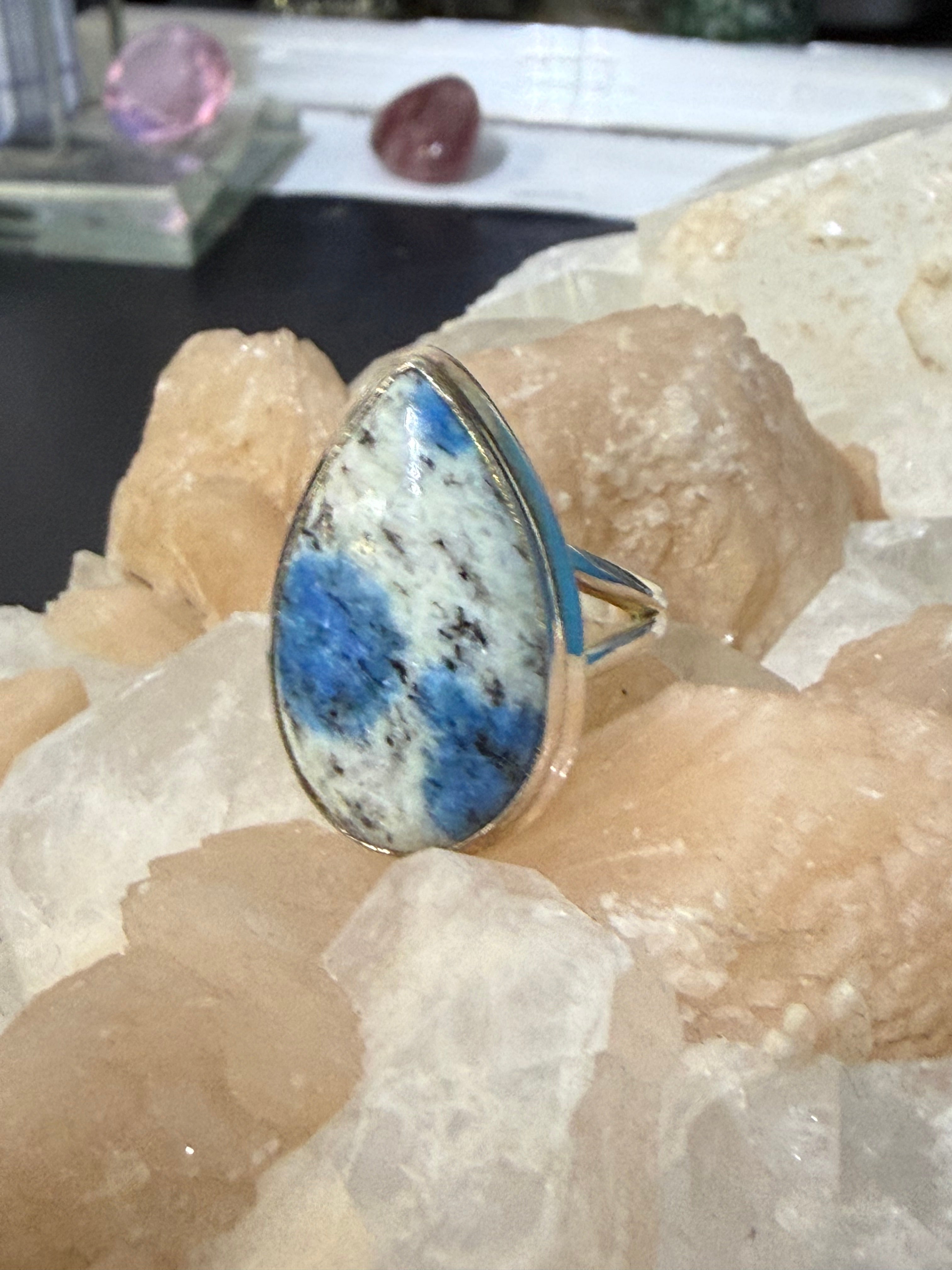 K2 Sterling Silver Ring – Size 7 | Stone of Insight & Higher Awareness Crystal Wellness