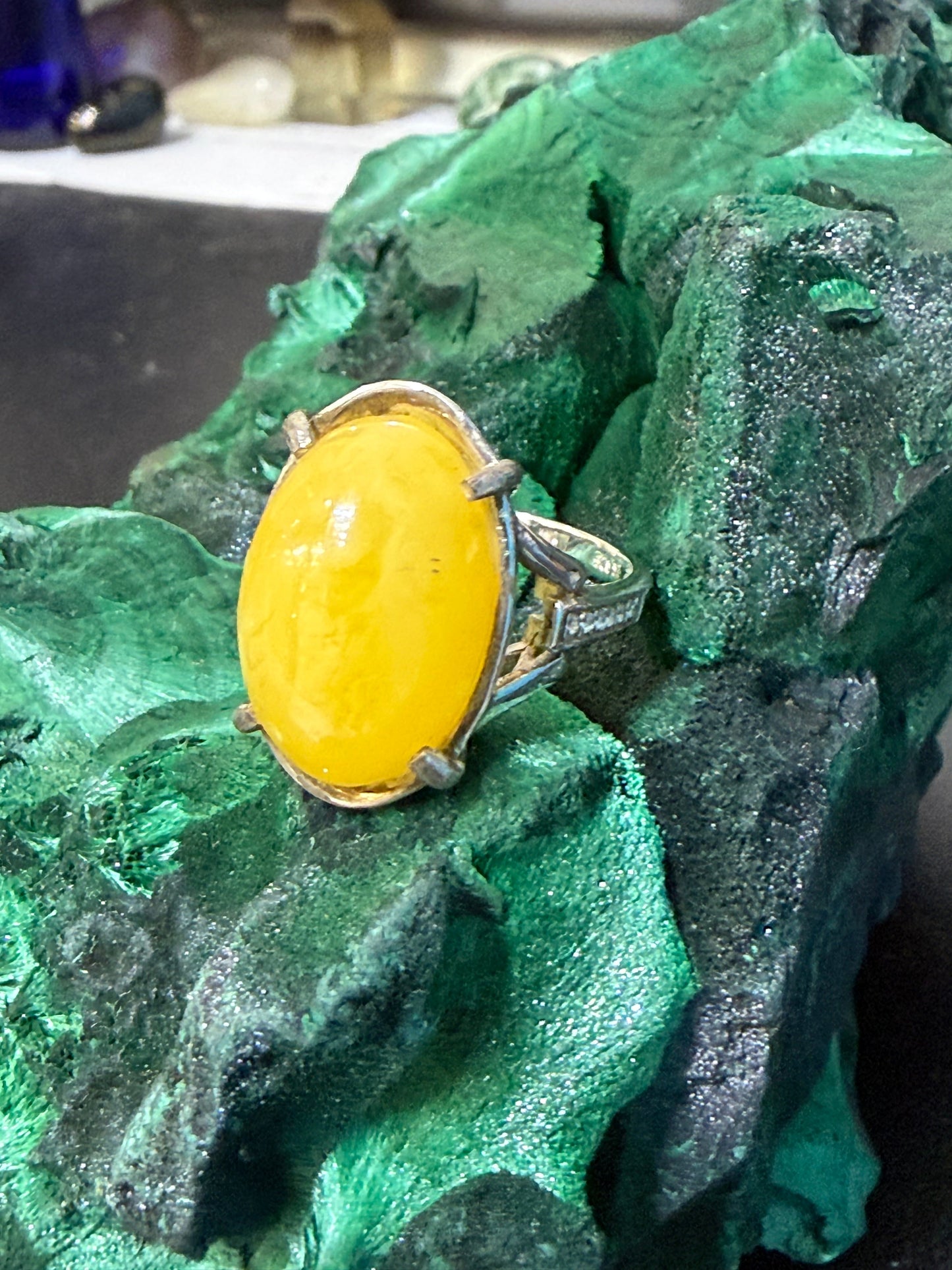 Golden Honey Glow Butterscotch Amber Ring – Size 7 Crystal Wellness