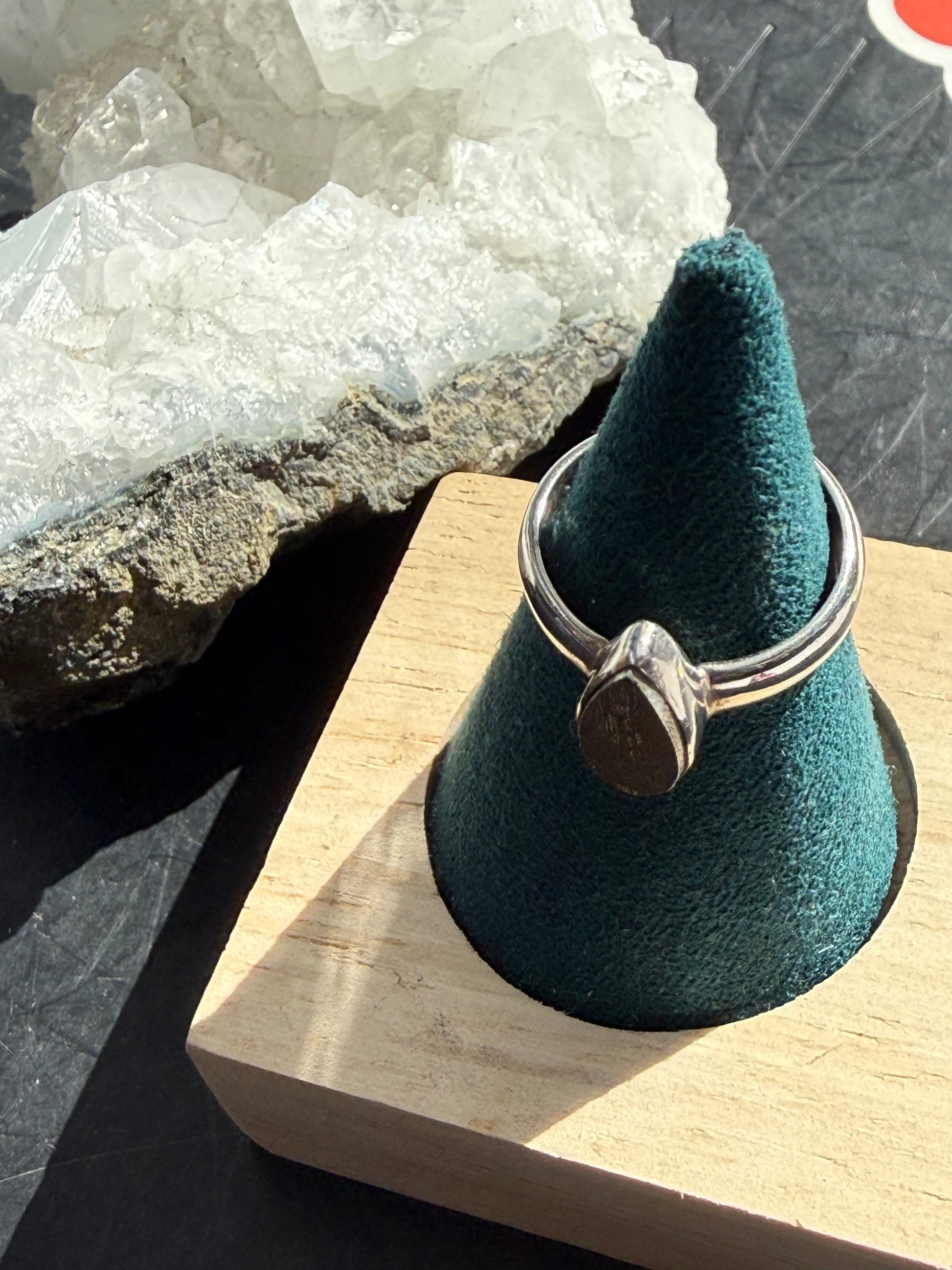 Gibeon Meteorite Ring, size 5  – Cosmic Wisdom & Ancient Strength Crystal Wellness
