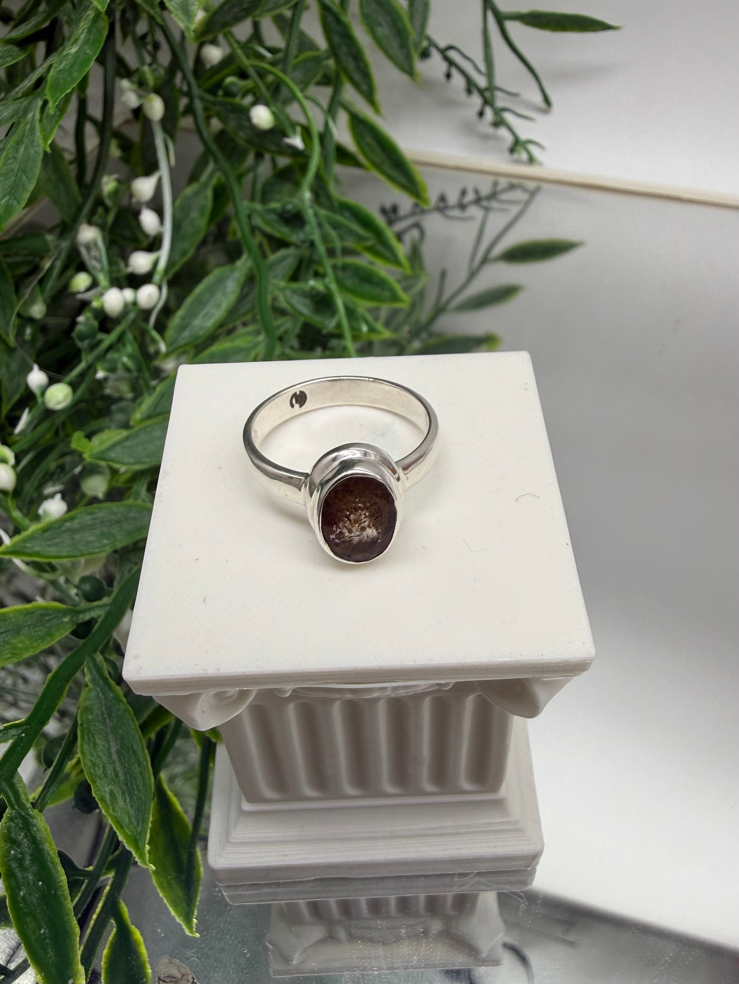 Super Seven (Melody Stone) Sterling Silver Ring – 9x4mm, size 7 Crystal Wellness