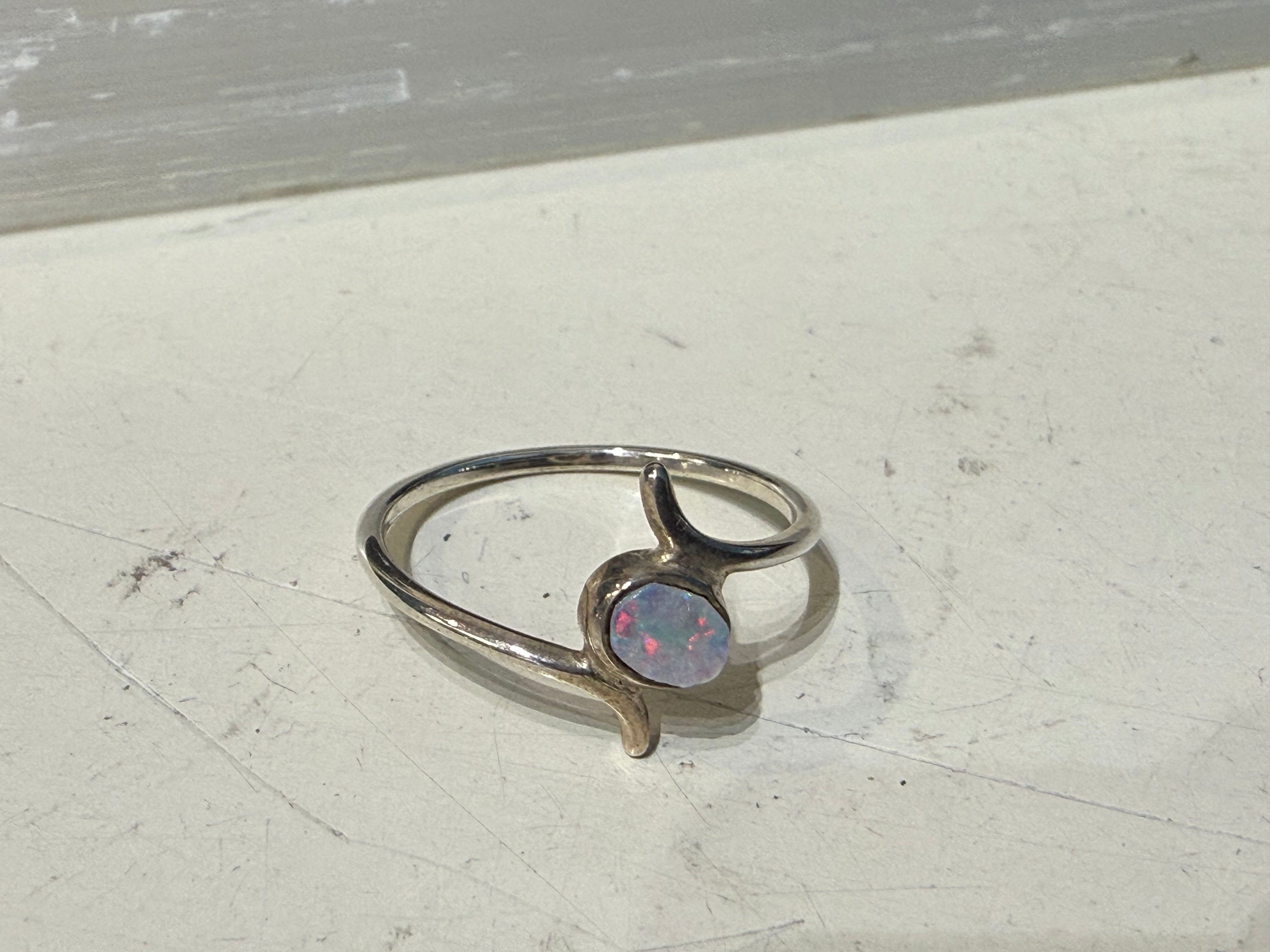 Australian Opal Ring, size 7 – Light of Intuition & Sacred Transformation Crystal Wellness