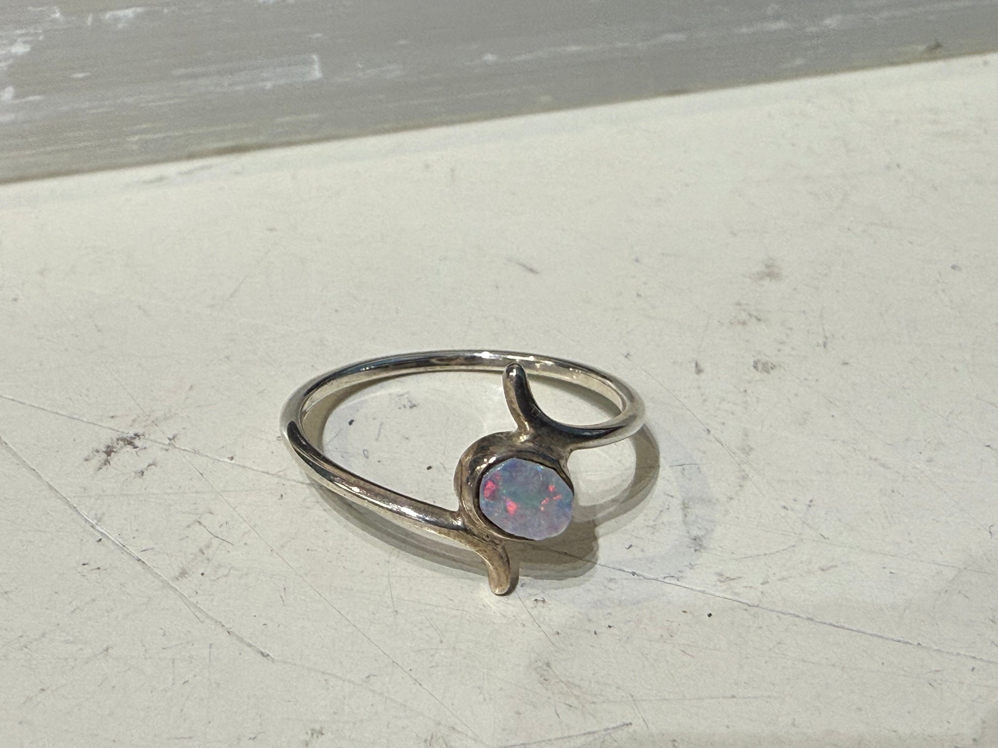 Australian Opal Ring, size 7 – Light of Intuition & Sacred Transformation Crystal Wellness