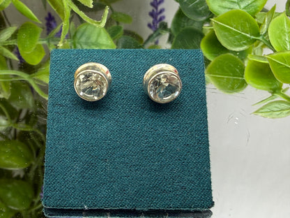 White Topaz Stud Earrings ✨, 8mmx8mm Crystal Wellness