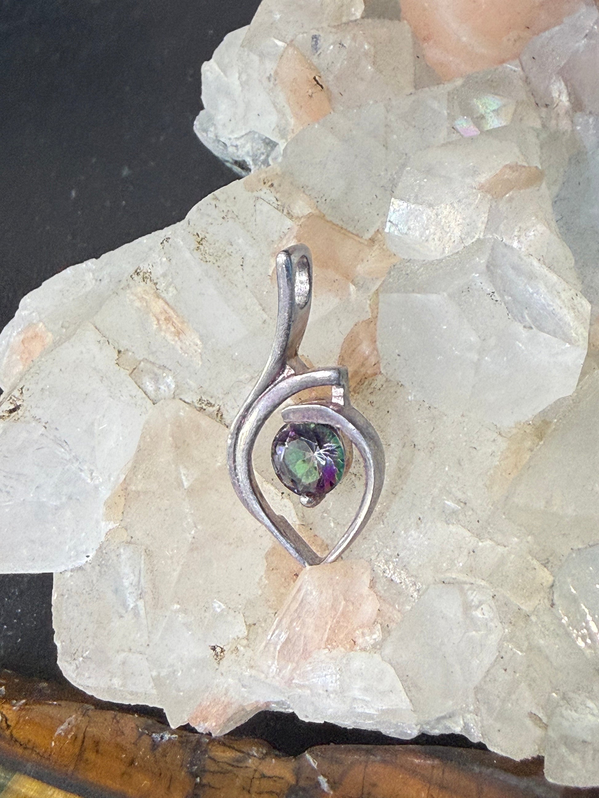 Mystic Topaz Pendant, 30mmx15mm Crystal Wellness