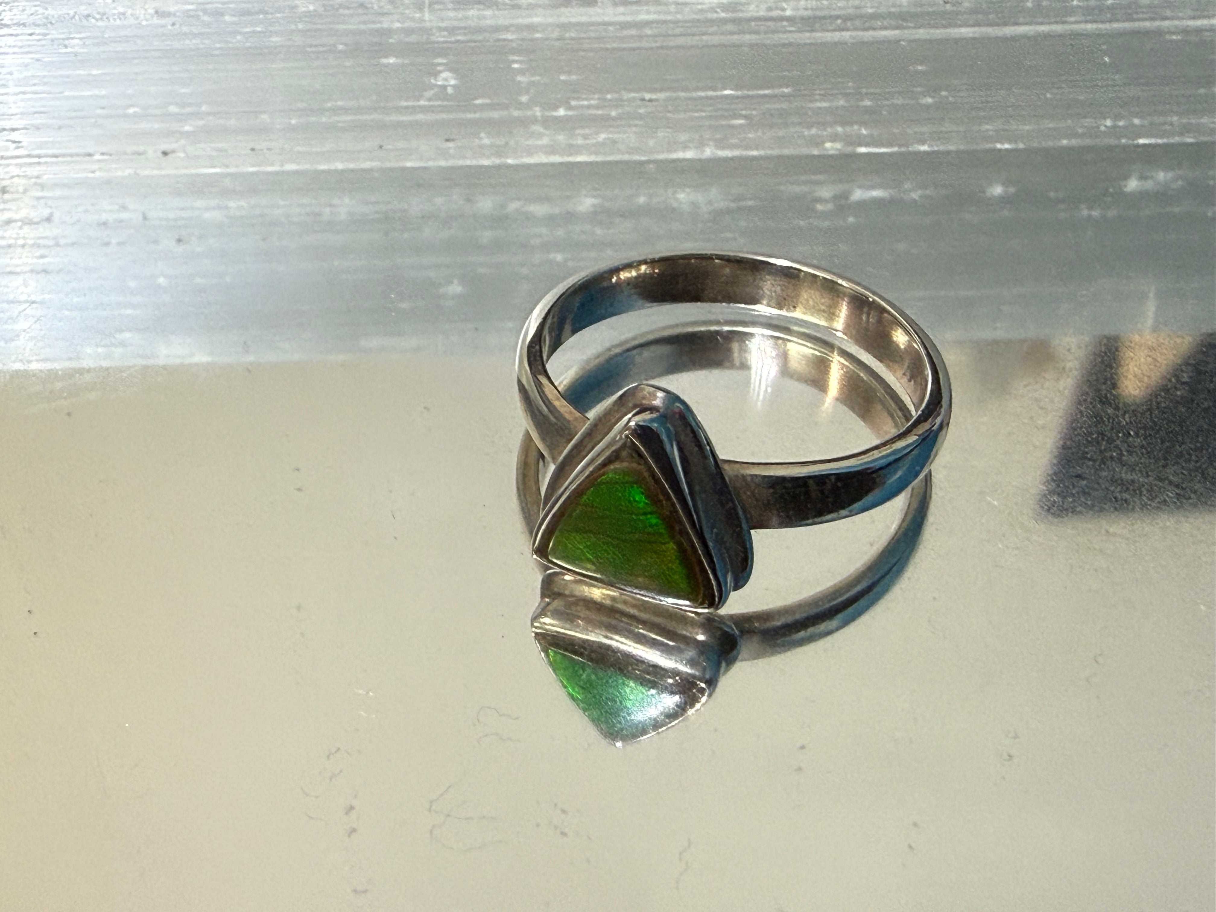 Ammolite Ring, size 7  – Ancient Flame of Transformation Crystal Wellness