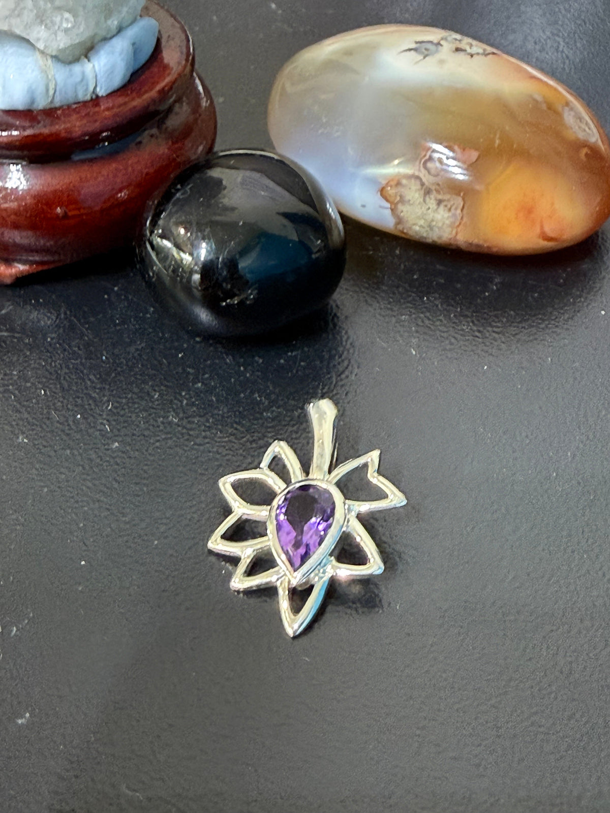 Amethyst Silver Pendant — Stone of Spiritual Wisdom & Inner Peace Crystal Wellness
