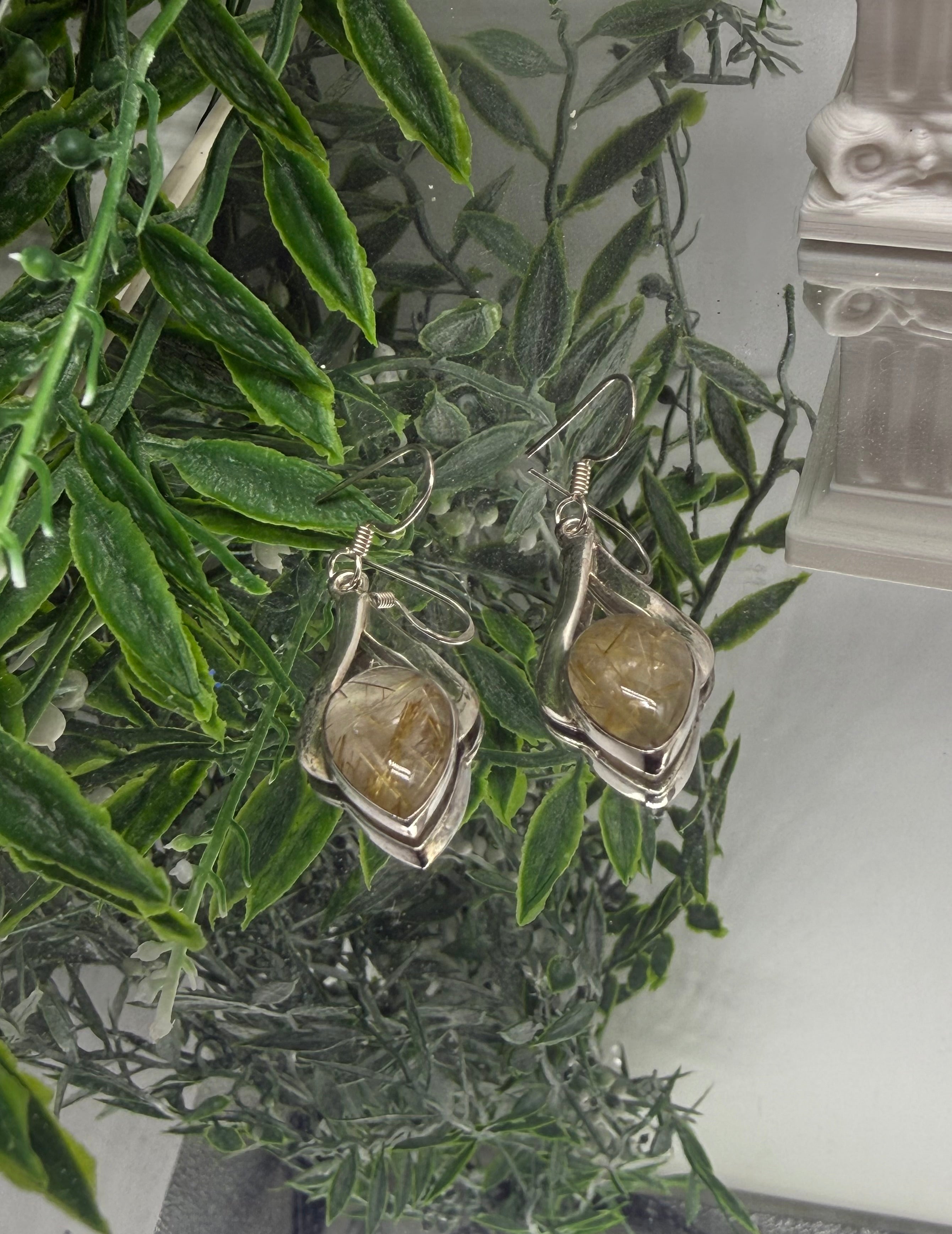 ✨ Golden Rutilated Quartz 925 Sterling Silver Pendant – Manifestation & Abundance Crystal for Empowered Clarity Crystal Wellness