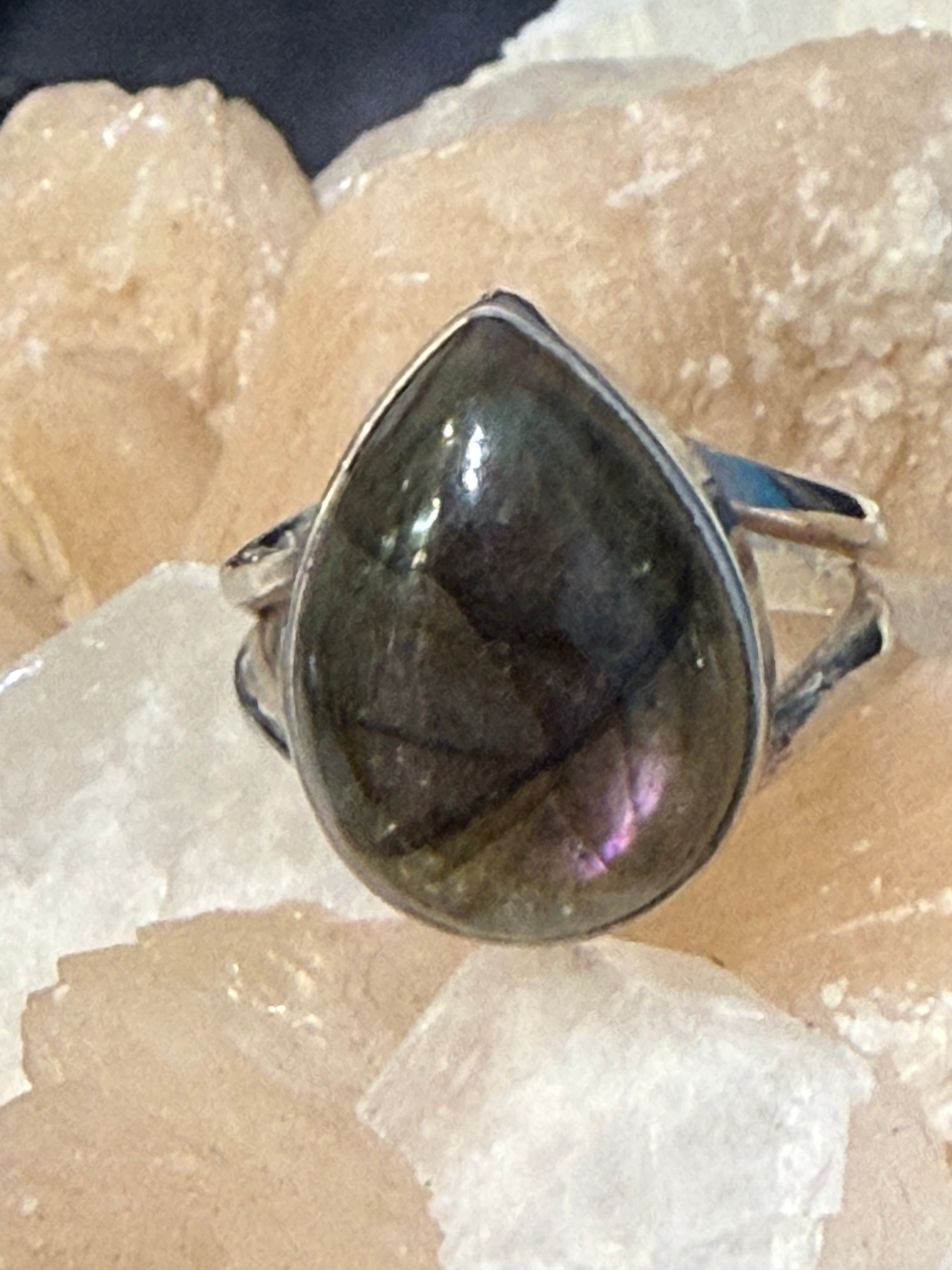 Labradorite Sterling Silver Ring for Women – Mystical Light & Inner Transformation size 6.5 Crystal Wellness