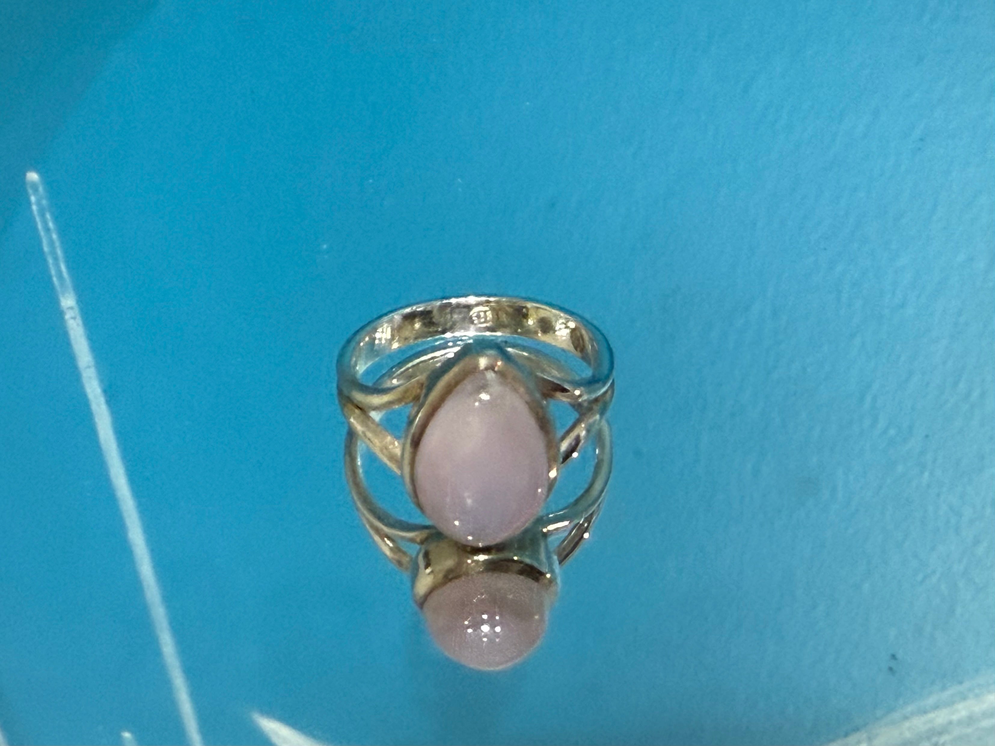 Natural Kunzite Ring, size 9.5 – Stone of Divine Love, Emotional Healing & Inner Peace Crystal Wellness