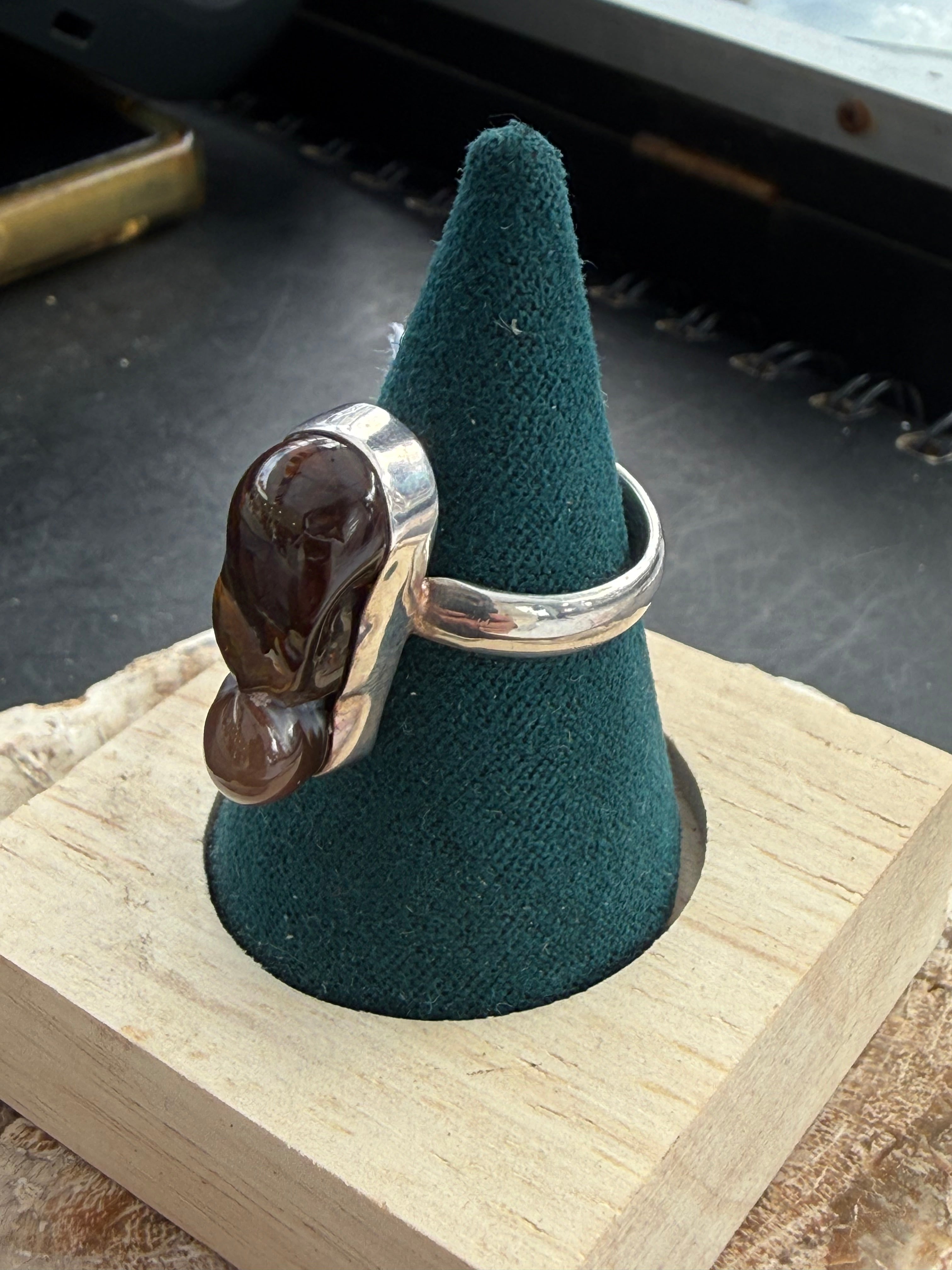Natural Fire Agate Ring, size 7  – Stone of Courage, Protection & Inner Strength Crystal Wellness