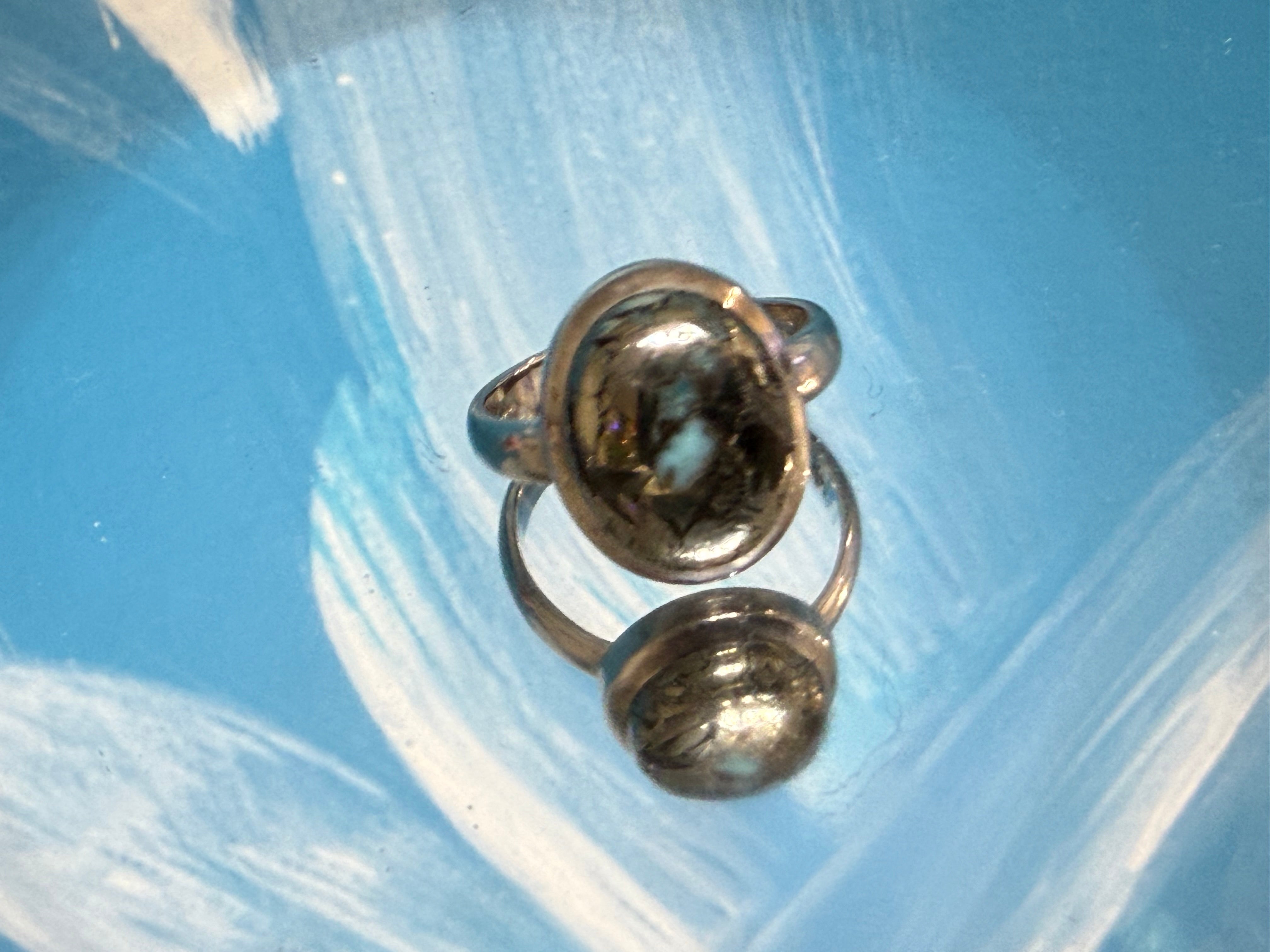 Iranian Turquoise with Pyrite Ring, size 8.5 – A Stone of Wisdom, Prosperity & Divine Protection Crystal Wellness