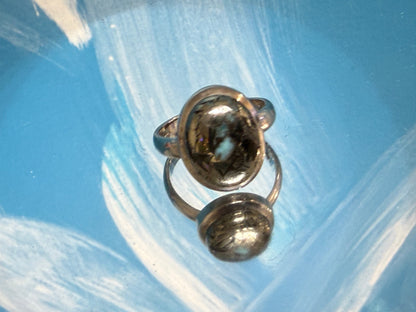 Iranian Turquoise with Pyrite Ring, size 8.5 – A Stone of Wisdom, Prosperity & Divine Protection Crystal Wellness