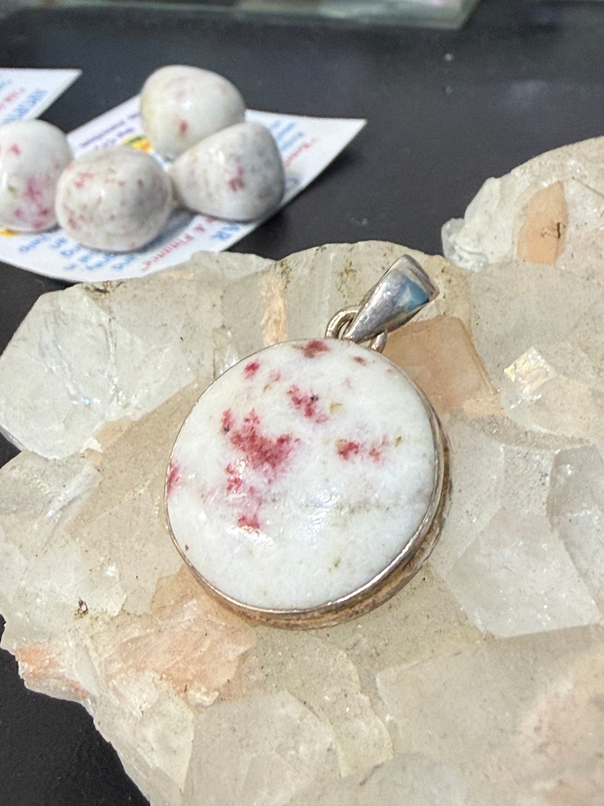 Cinnabar Pendant – The Stone of Transformation & Sacred Power ✨, 25mmx25mm Crystal Wellness